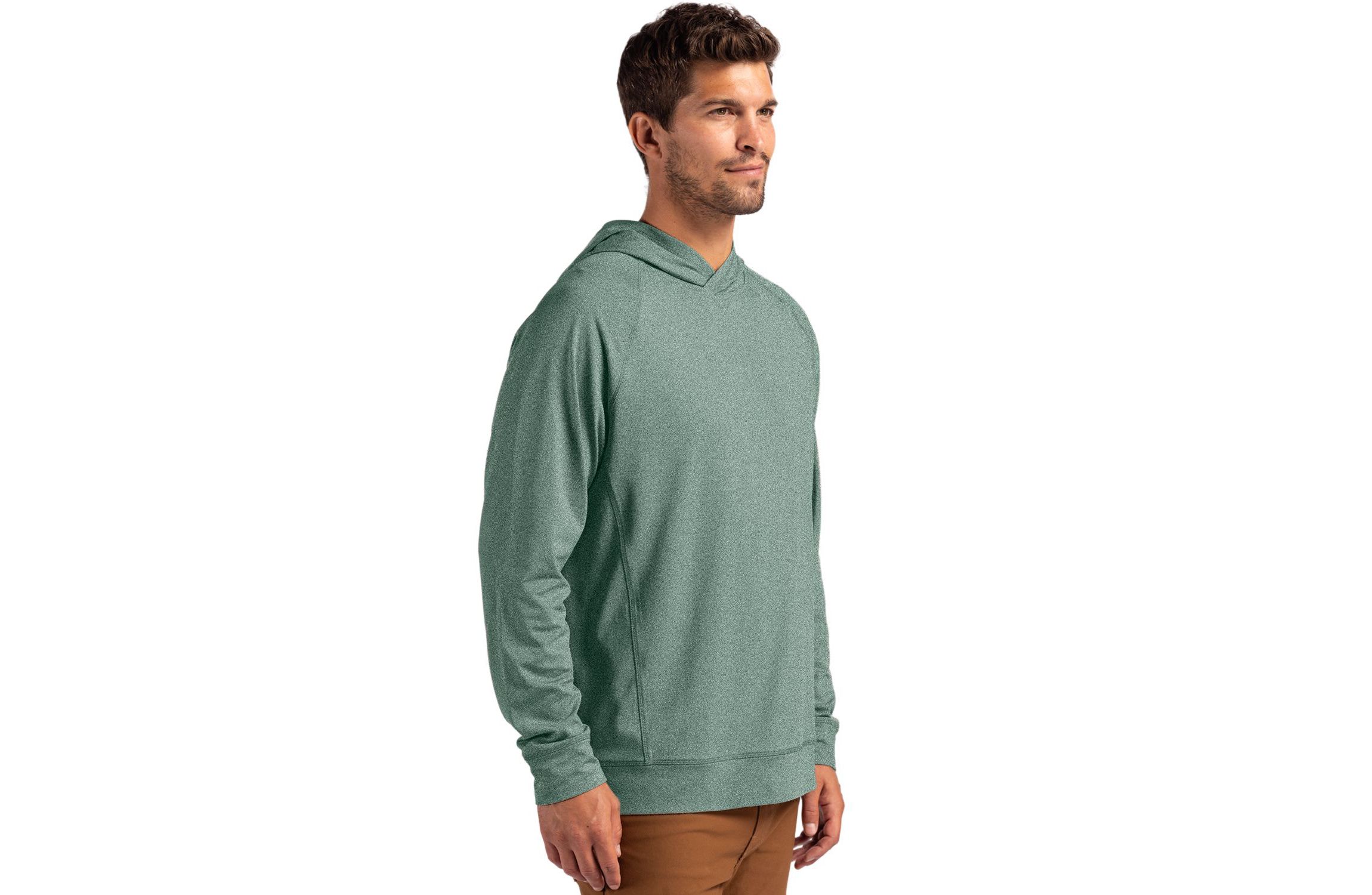 Cutter & Buck Adapt Knit Recycled Mens Heathered Hooded Pullover
