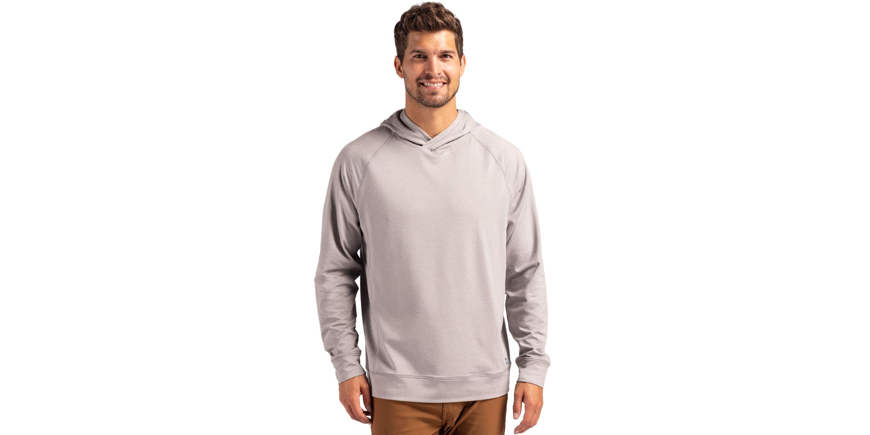 Big & Tall Cutter & Buck Adapt Knit Recycled Mens Heathered Hooded Pullover