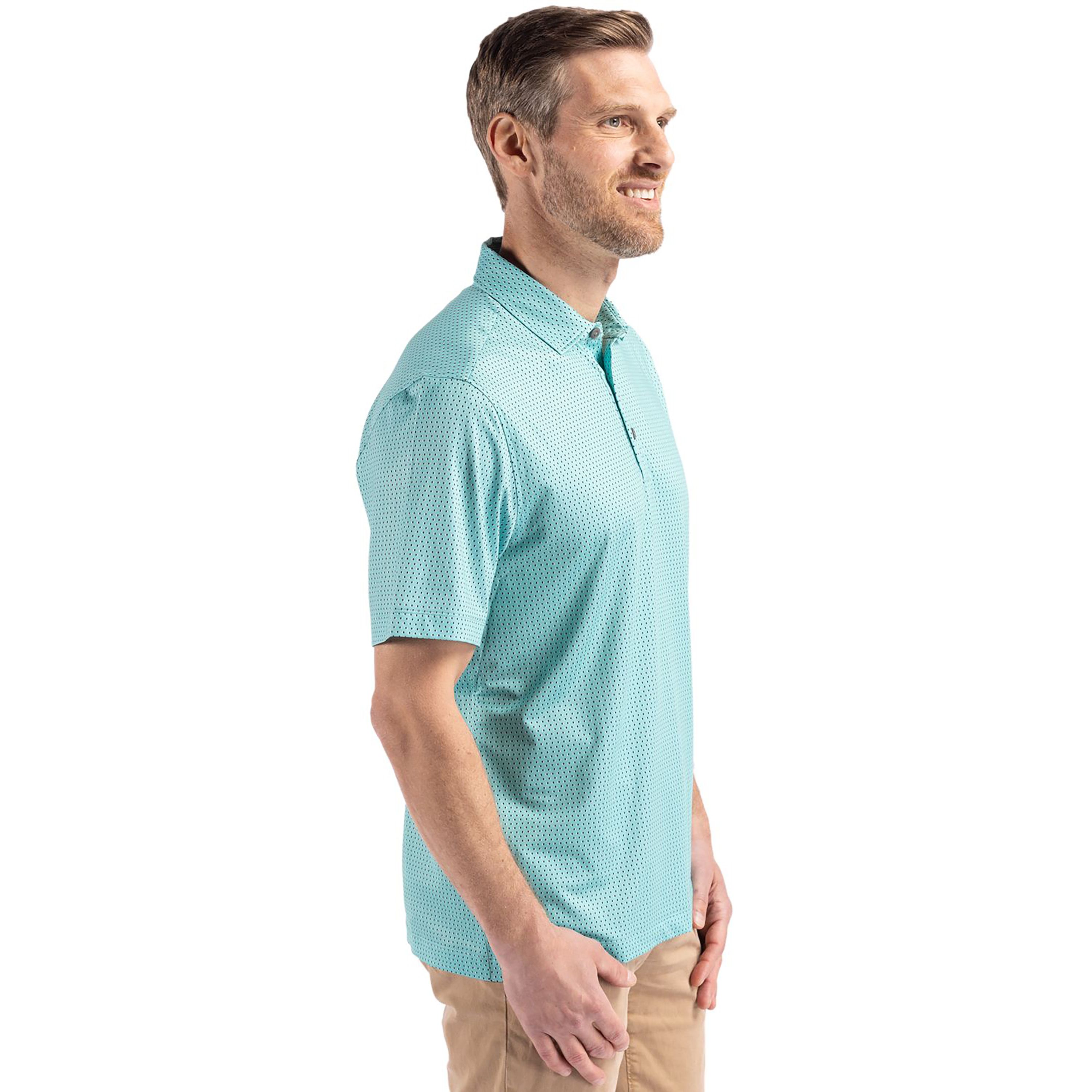 Cutter & Buck Pike Eco Shadow Check Print Recycled Mens Polo