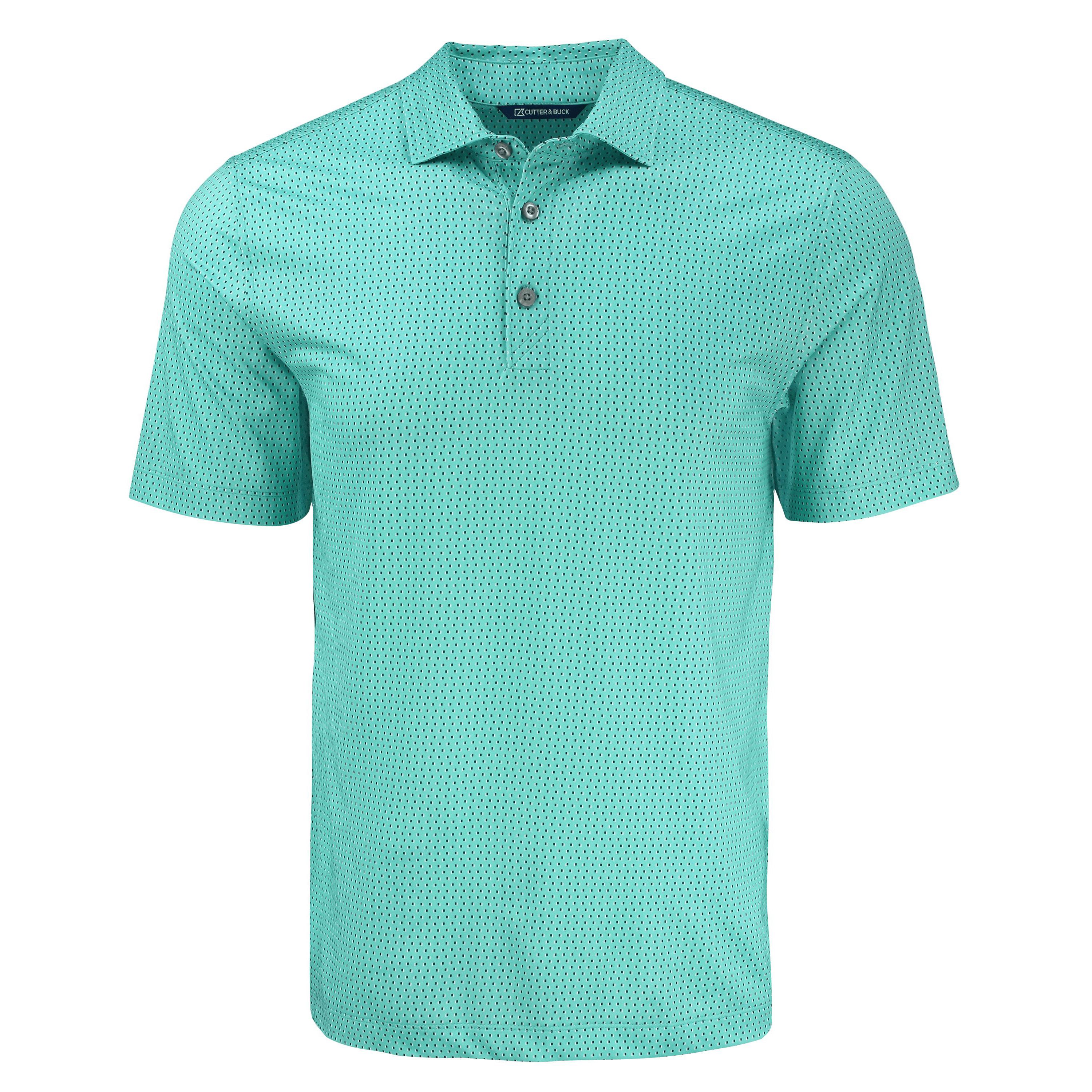 Cutter & Buck Pike Eco Shadow Check Print Recycled Mens Polo