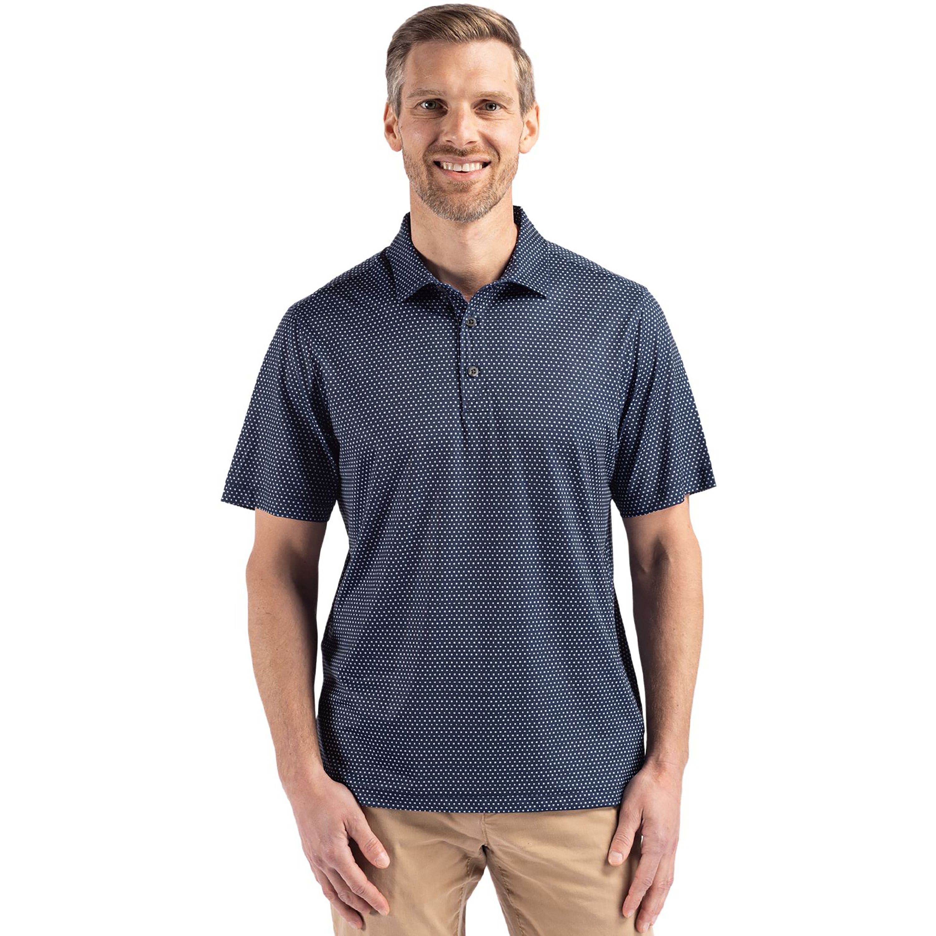 Cutter & Buck Pike Eco Shadow Check Print Recycled Mens Polo