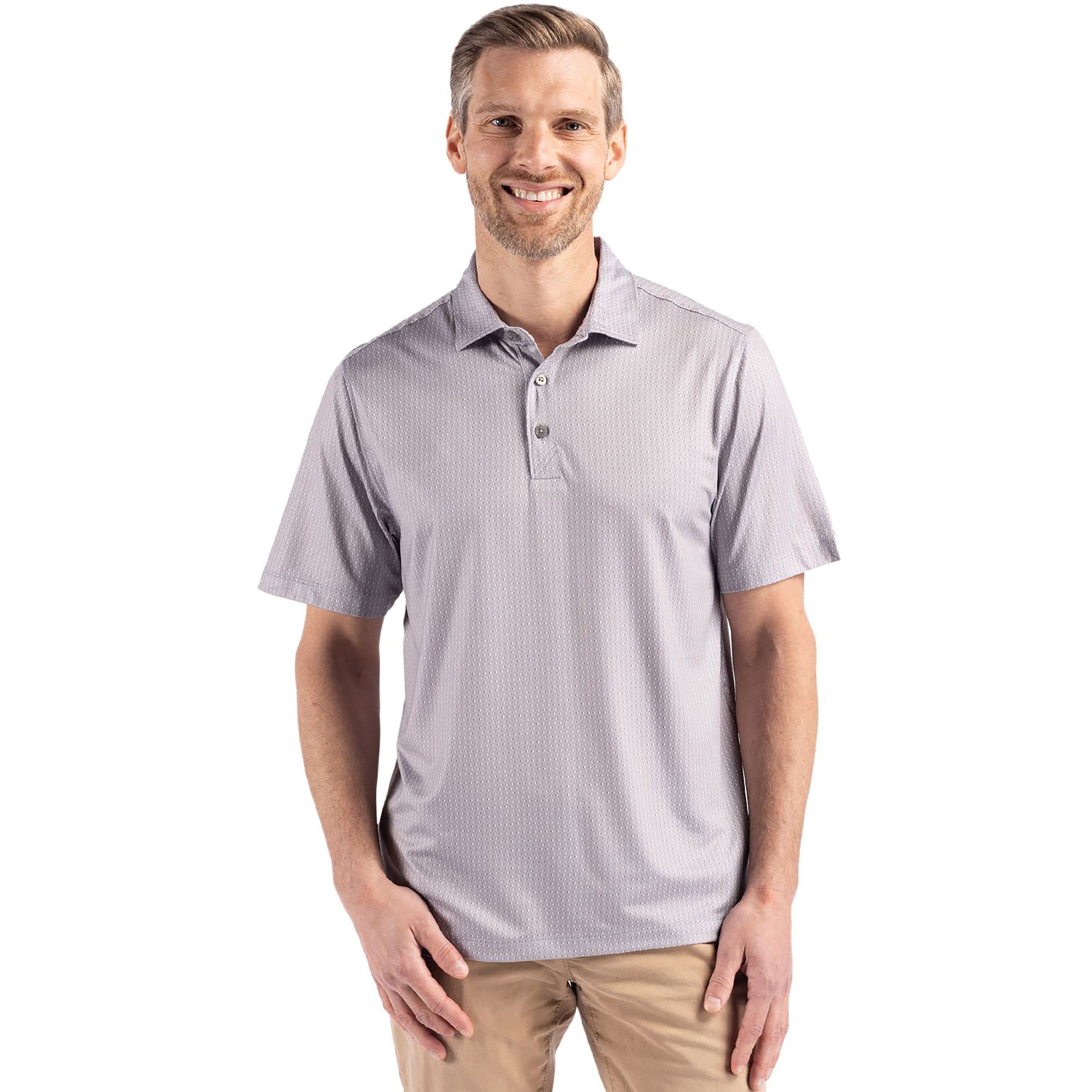 Cutter & Buck Pike Eco Shadow Check Print Recycled Mens Polo
