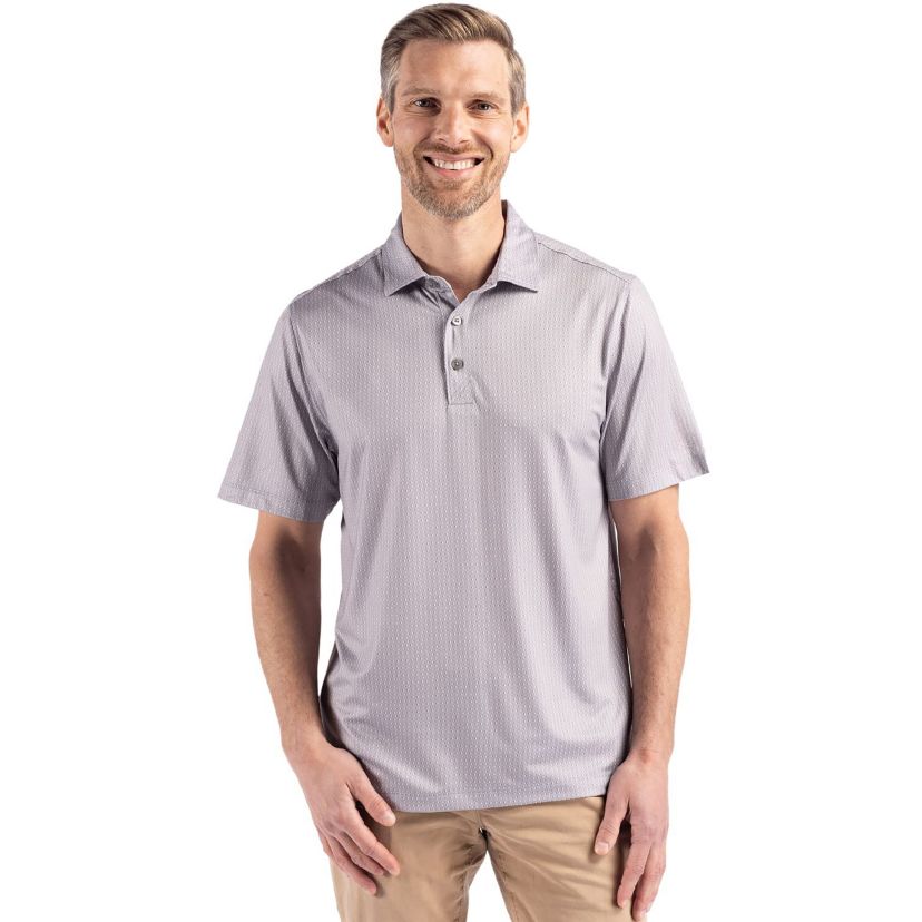 Cutter & Buck Pike Eco Shadow Check Print Recycled Mens Polo