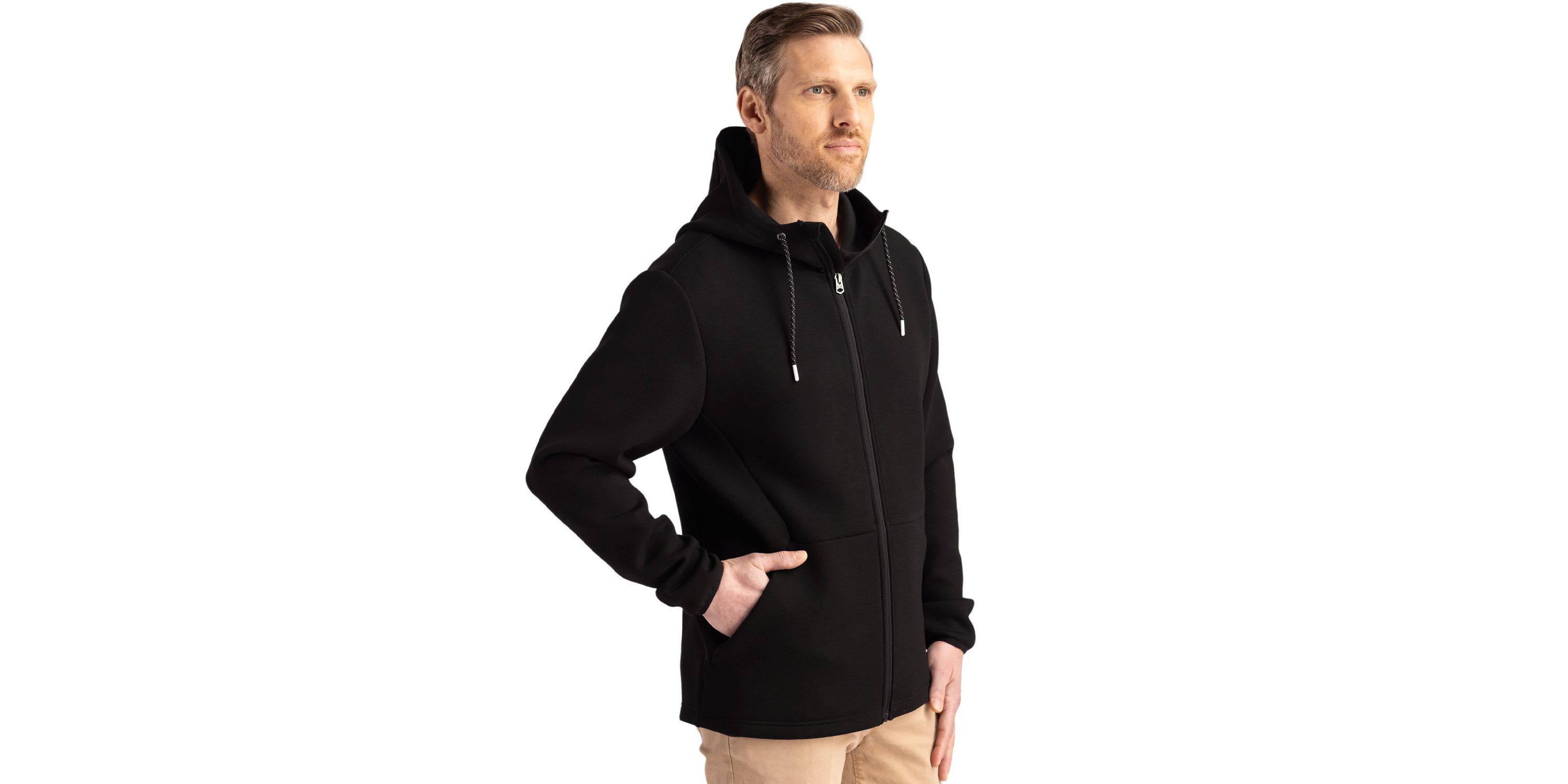 Cutter & Buck Roam Epic Comfort Recycled Mens Full Zip Hooded Jacket