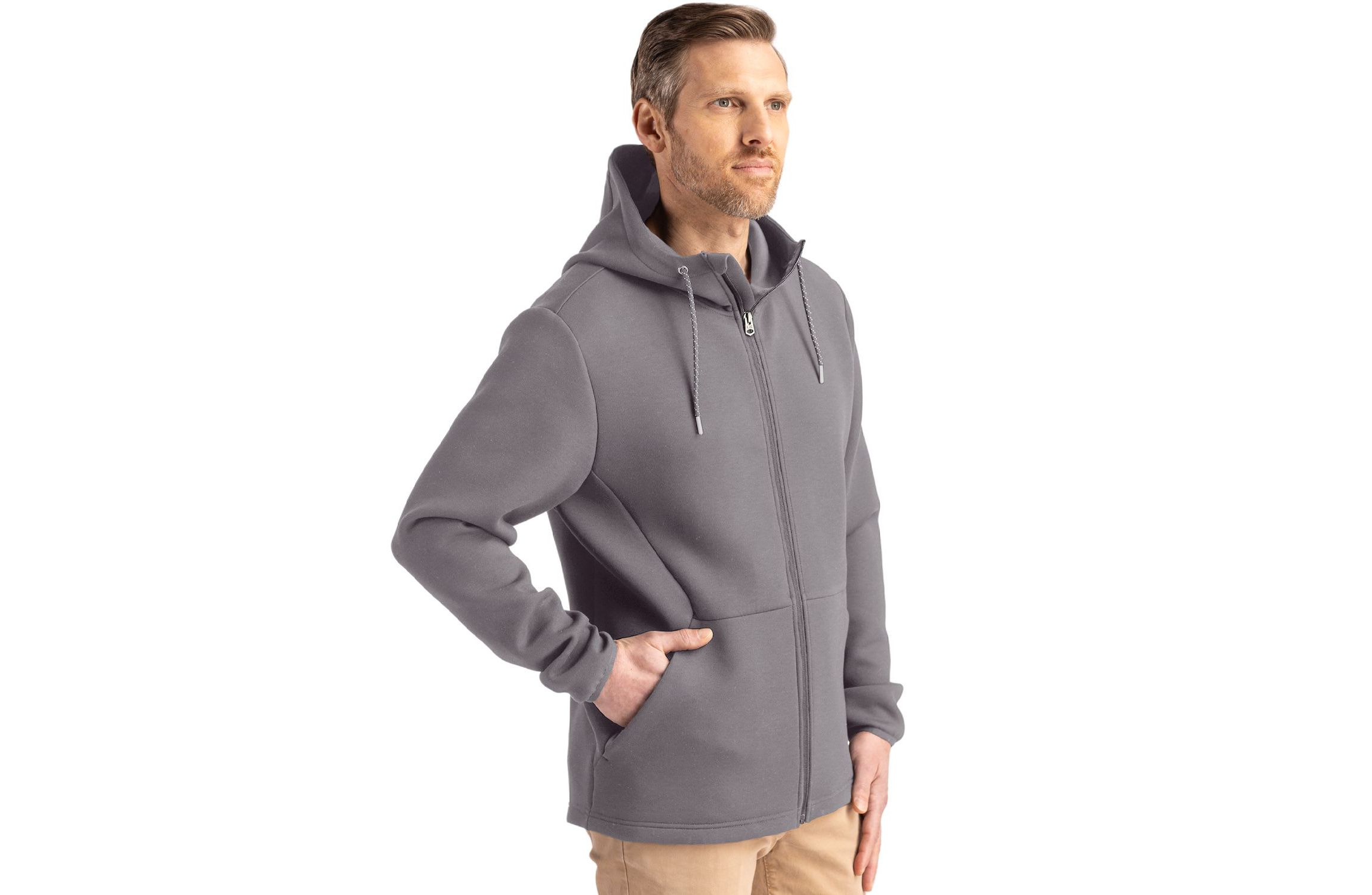 Cutter & Buck Roam Epic Comfort Recycled Mens Full Zip Hooded Jacket