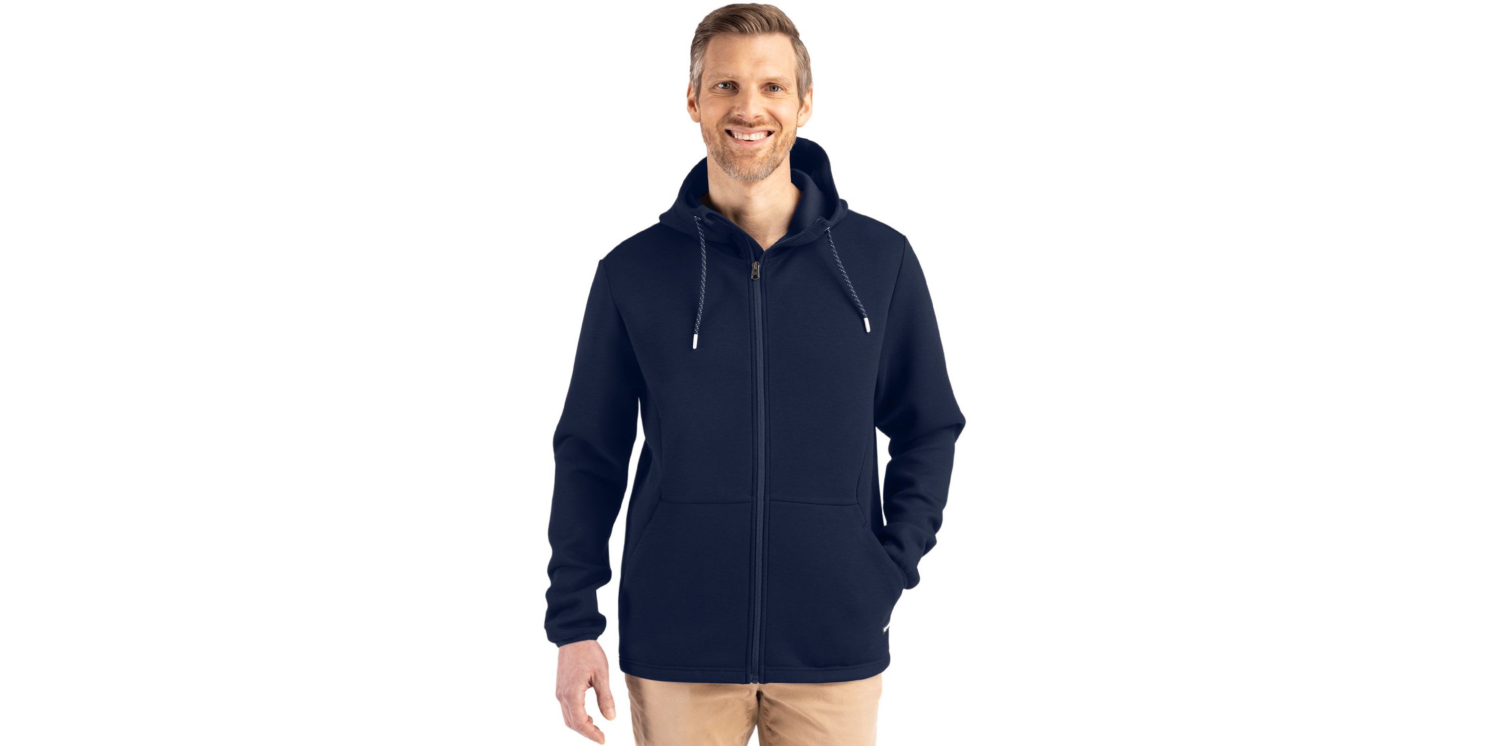 Cutter & Buck Roam Epic Comfort Recycled Mens Full Zip Hooded Jacket