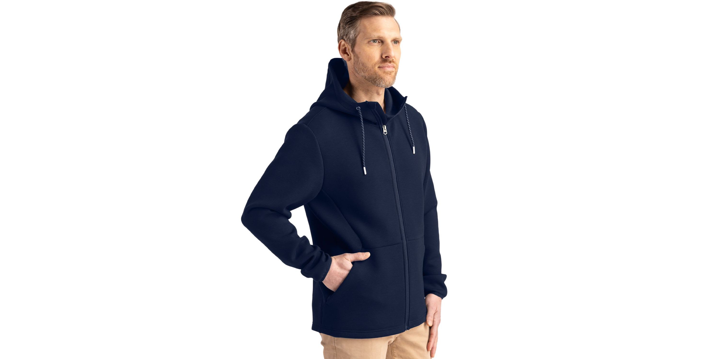 Cutter & Buck Roam Epic Comfort Recycled Mens Full Zip Hooded Jacket