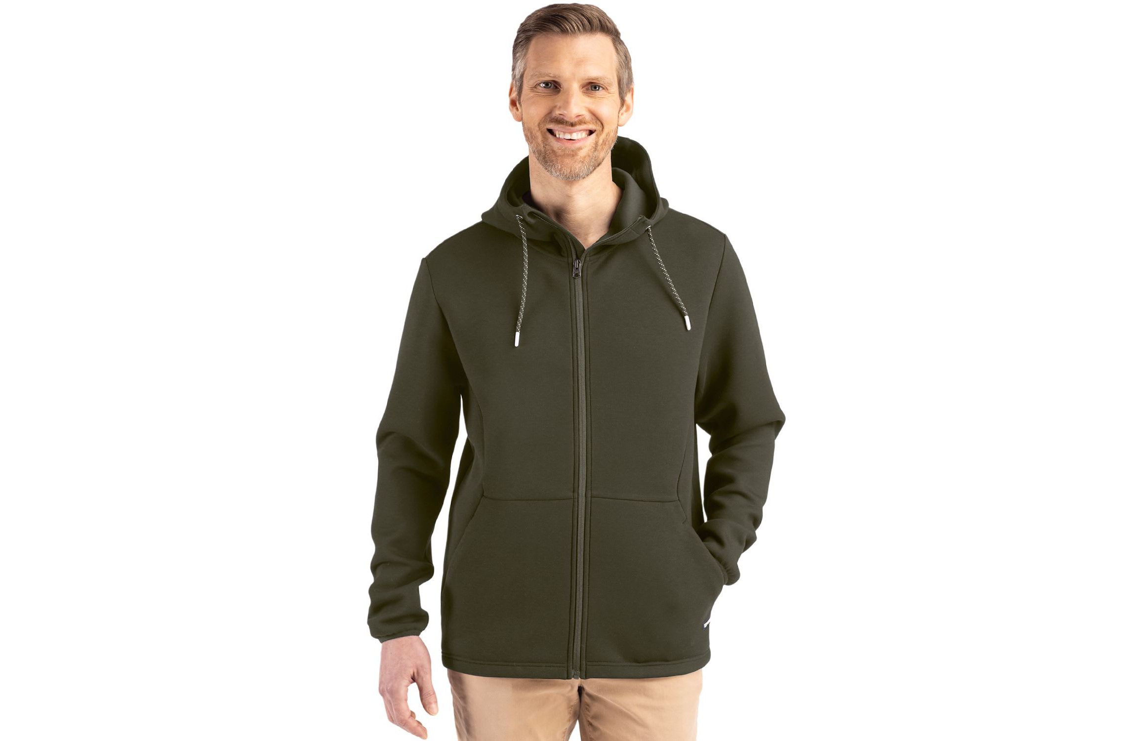 Cutter & Buck Roam Epic Comfort Recycled Mens Full Zip Hooded Jacket