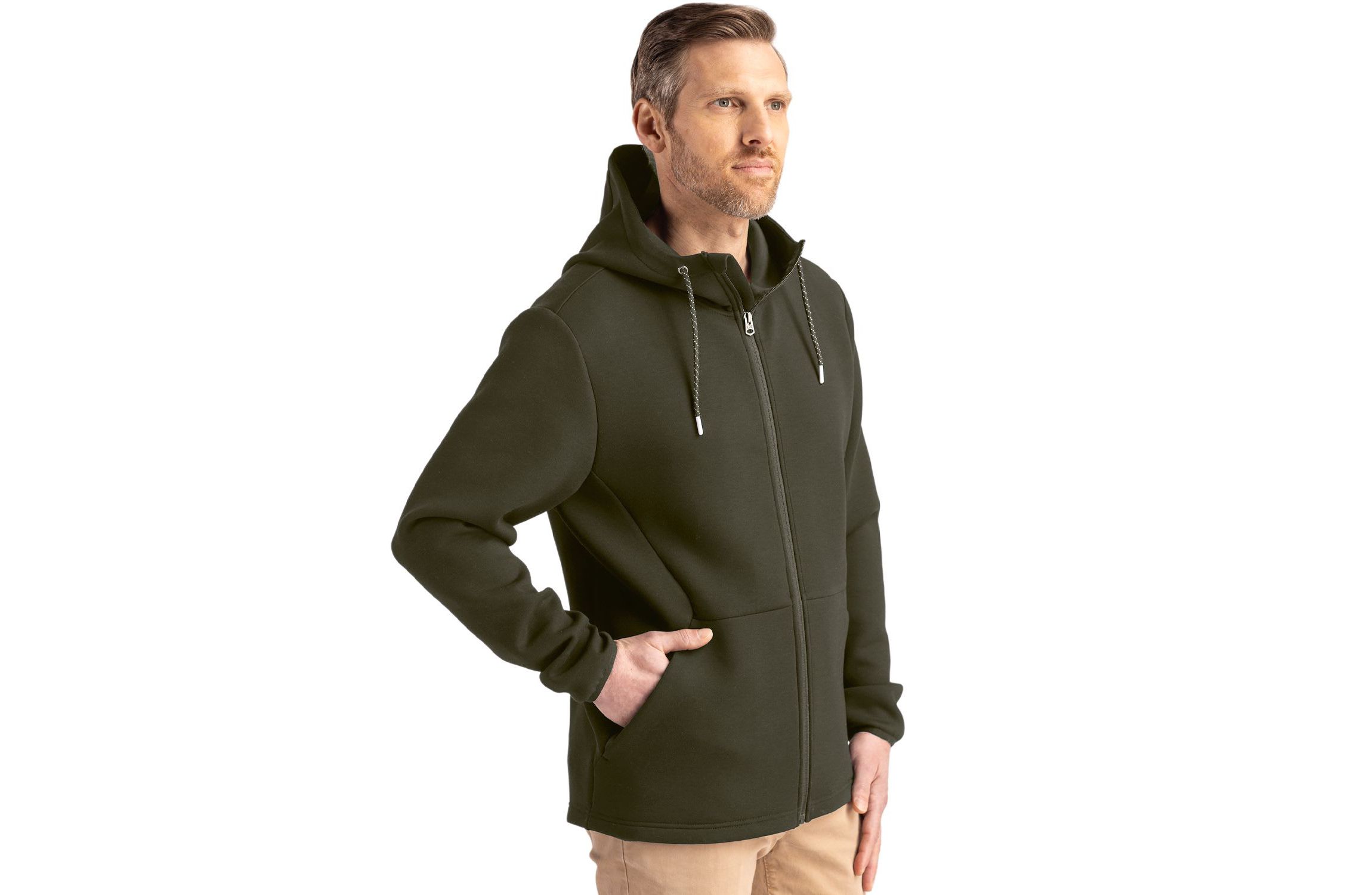 Cutter & Buck Roam Epic Comfort Recycled Mens Full Zip Hooded Jacket