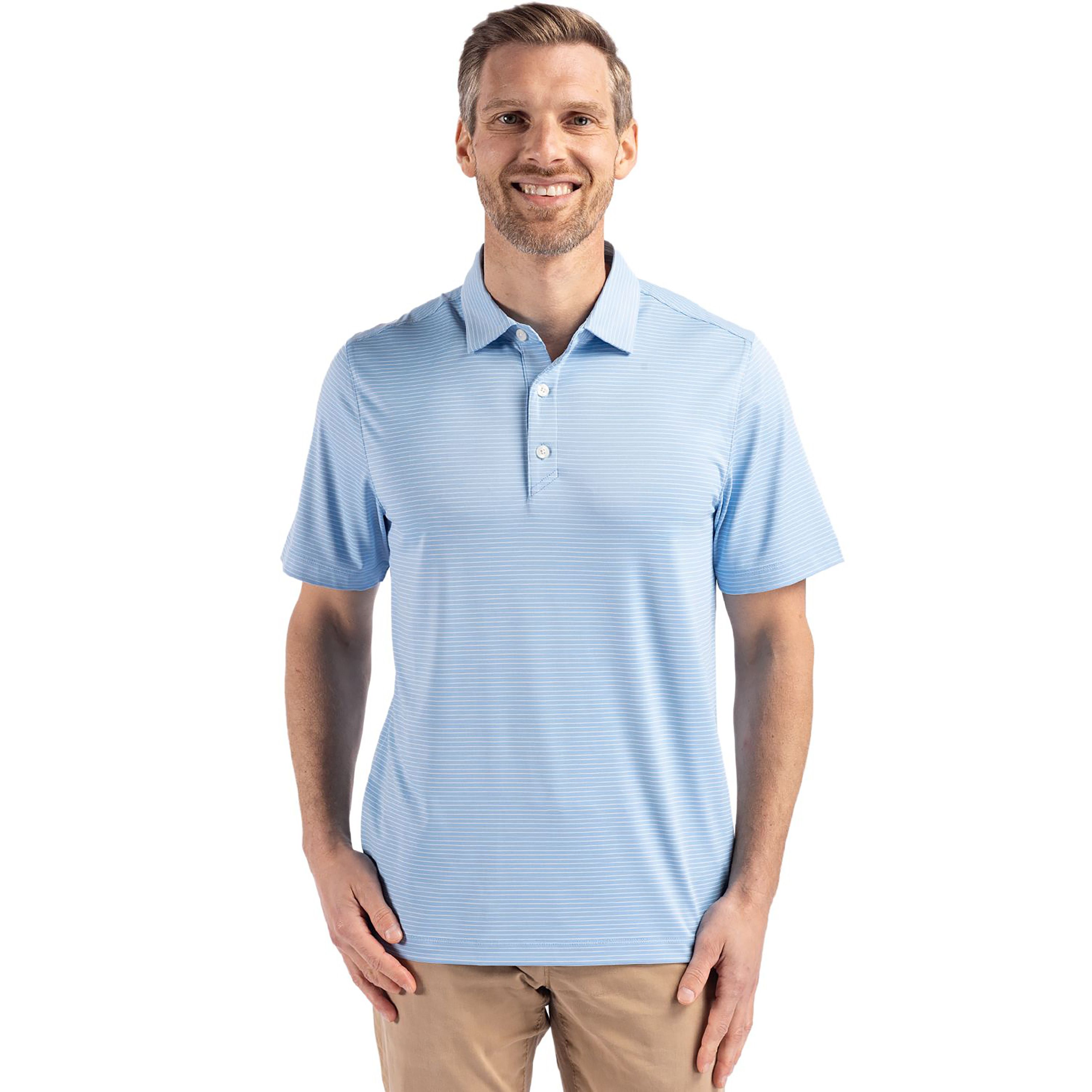 Cutter & Buck Forge Eco Fine Line Stripe Stretch  Recycled Mens Polo