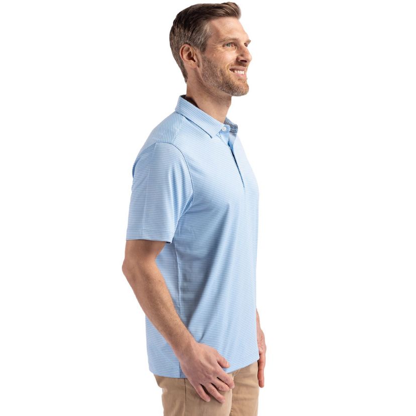 Cutter & Buck Forge Eco Fine Line Stripe Stretch  Recycled Mens Polo