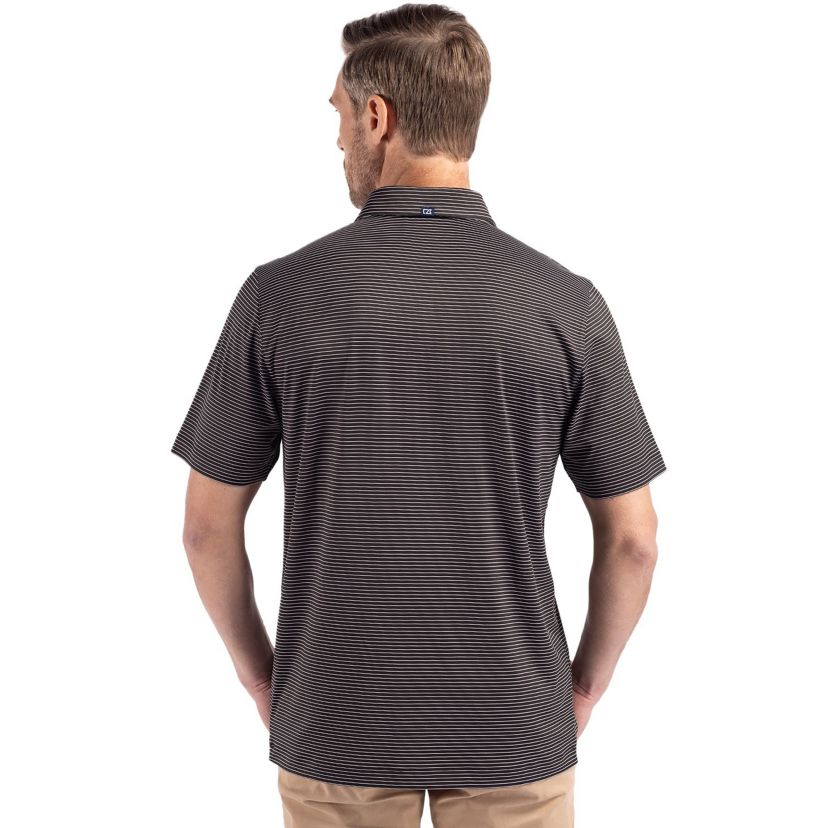 Cutter & Buck Forge Eco Fine Line Stripe Stretch  Recycled Mens Polo