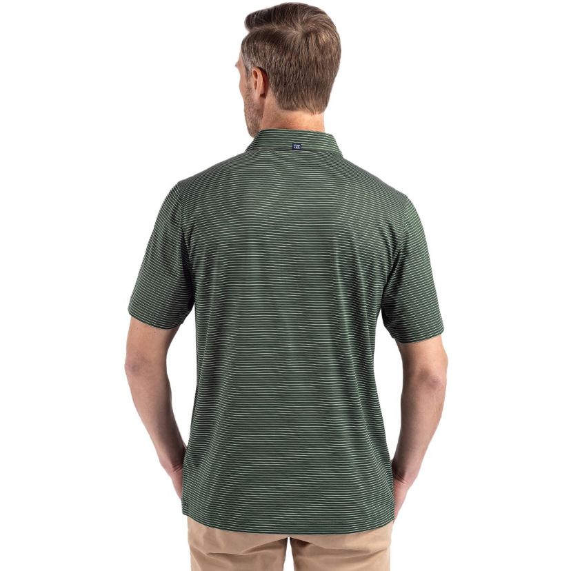 Cutter & Buck Forge Eco Fine Line Stripe Stretch  Recycled Mens Polo