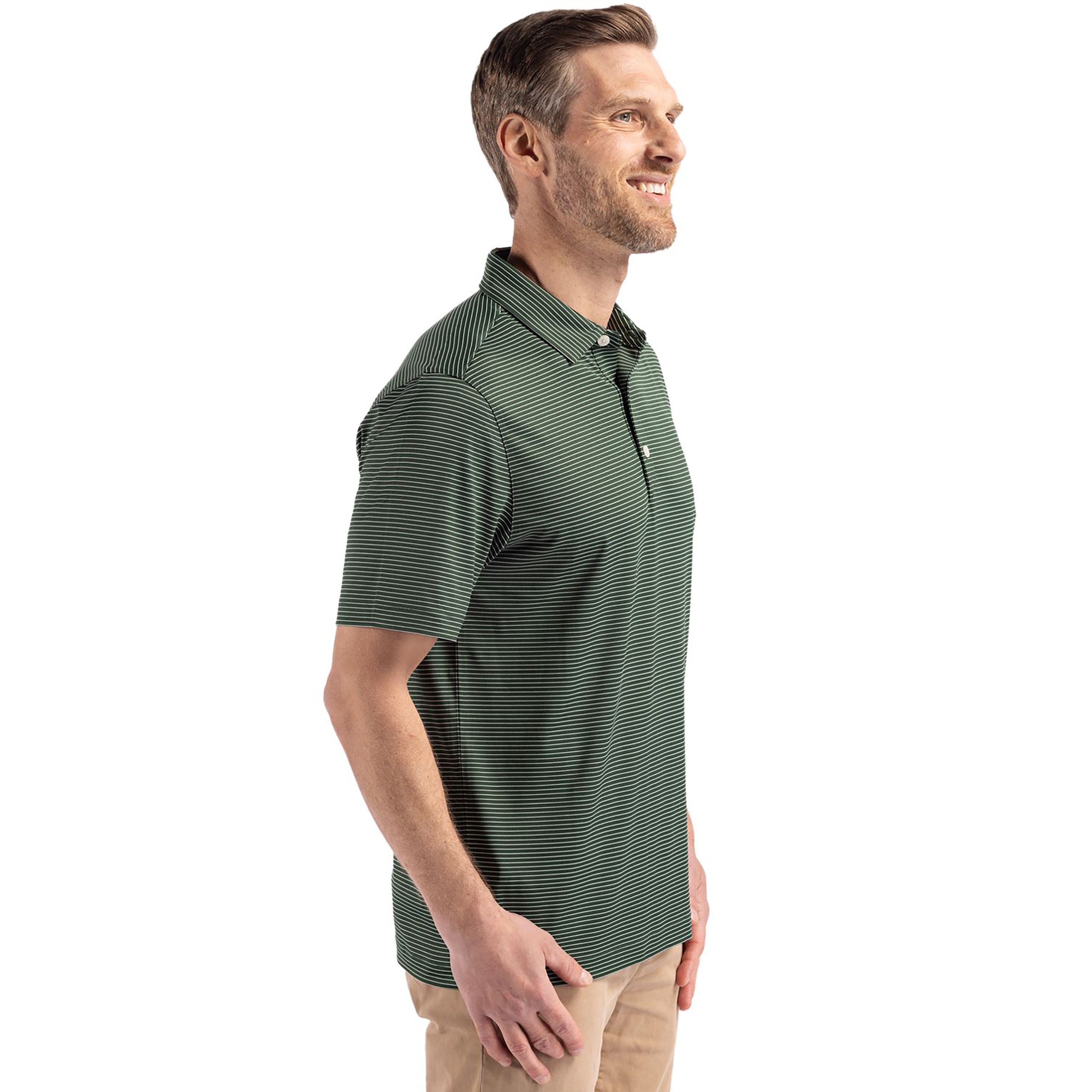 Cutter & Buck Forge Eco Fine Line Stripe Stretch  Recycled Mens Polo