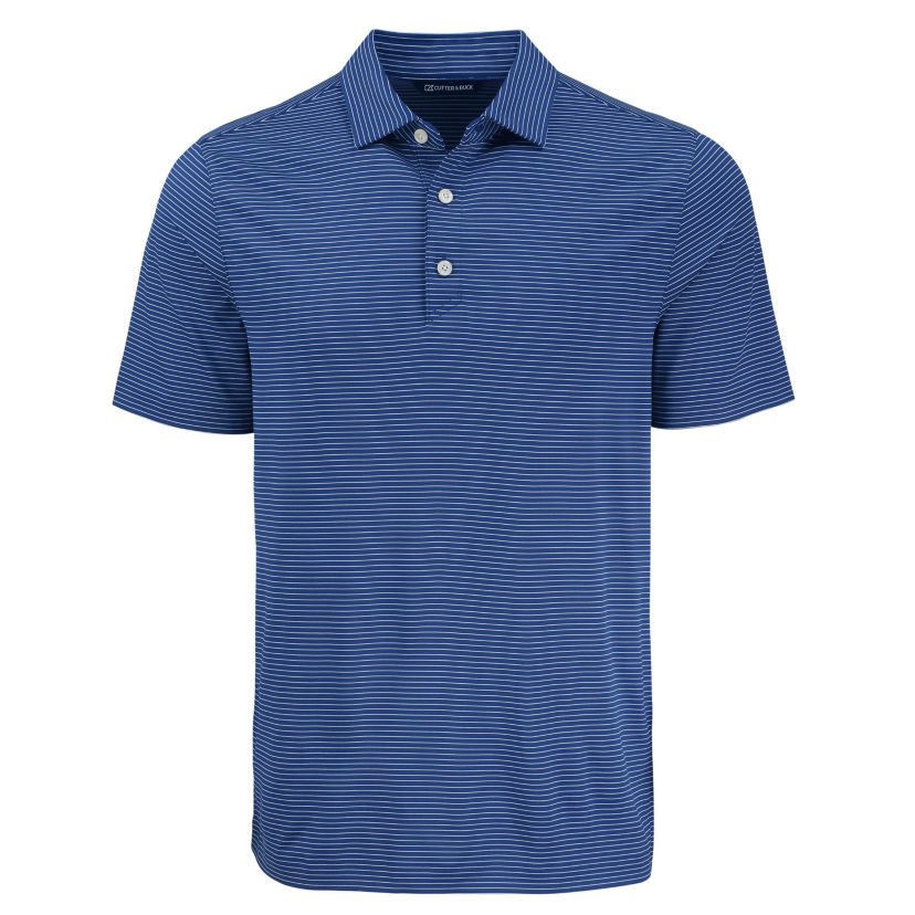 Cutter & Buck Forge Eco Fine Line Stripe Stretch  Recycled Mens Polo