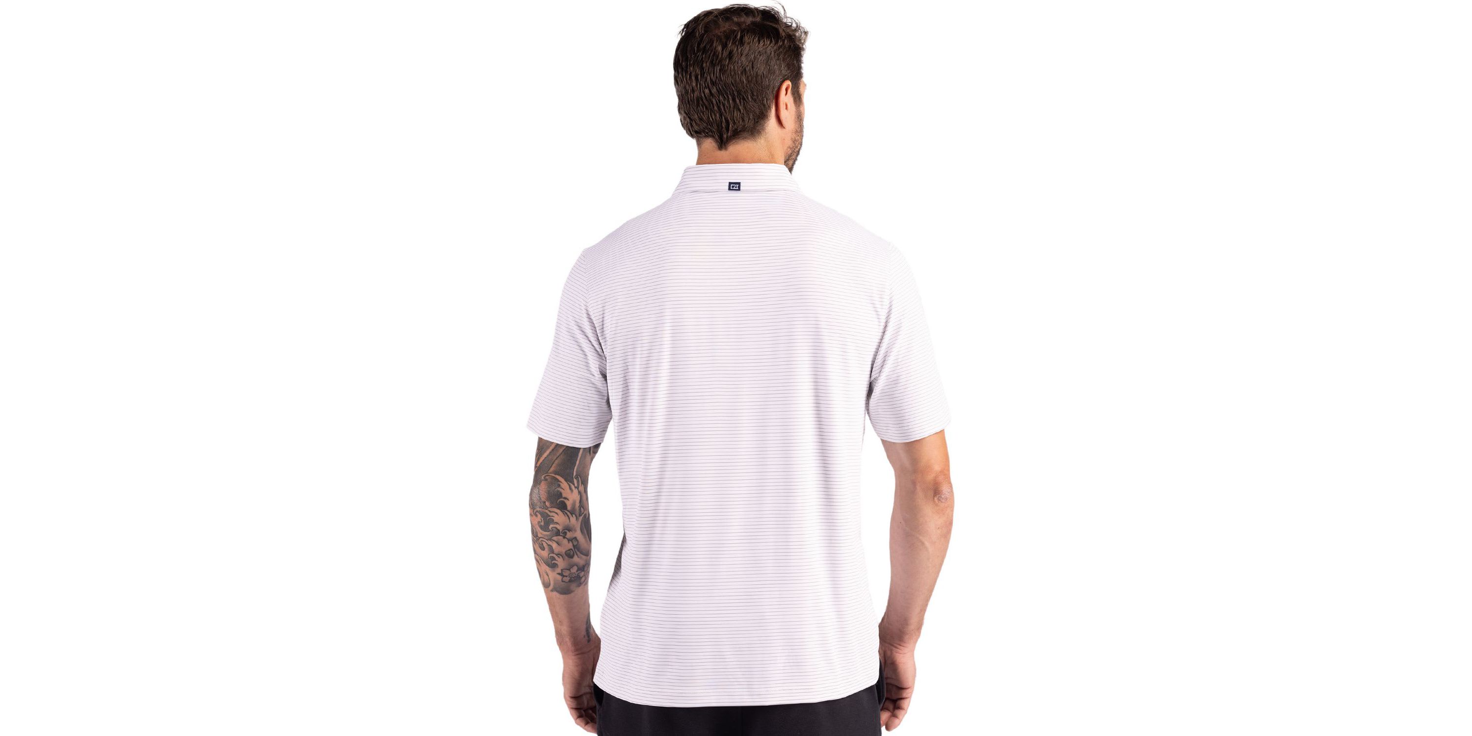Cutter & Buck Forge Eco Fine Line Stripe Stretch  Recycled Mens Polo