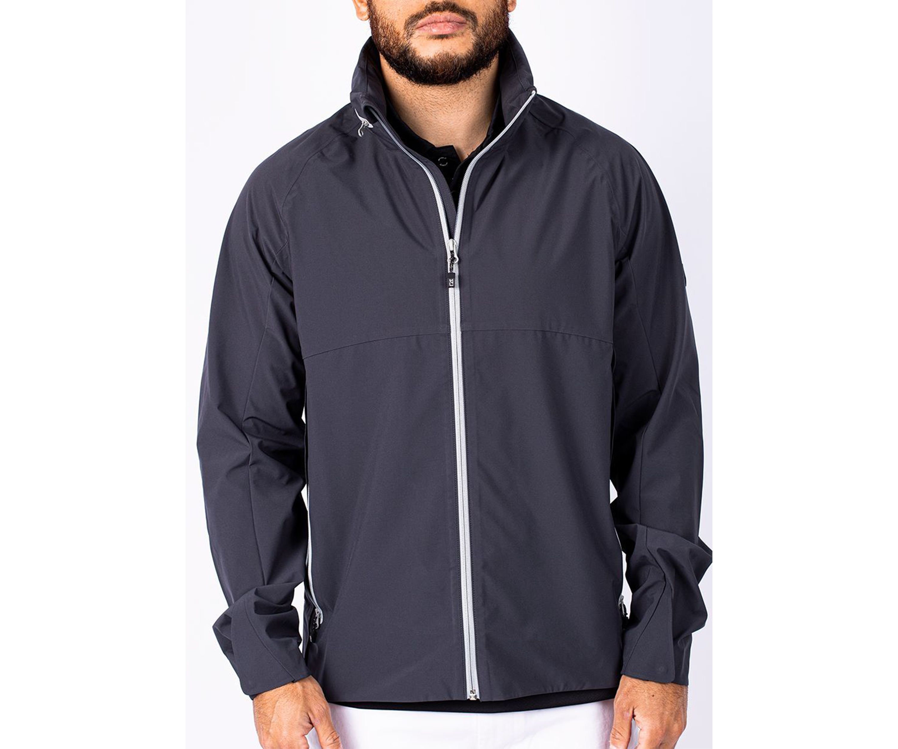 Vapor Water Repellent Stretch Mens Full Zip Rain Jacket