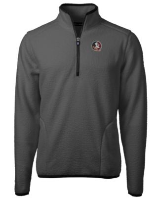 Cutter & Buck Men's NCAA Florida State Seminoles Cascade Eco Sherpa Fleece Quarter-Zip Pullover Jacket, Gray, Small -  0197947069273