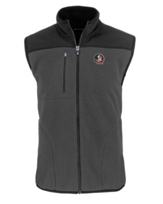 Cutter & Buck Men's NCAA Florida State Seminoles Cascade Eco Sherpa Fleece Full-Zip Vest, Gray -  0197947069808