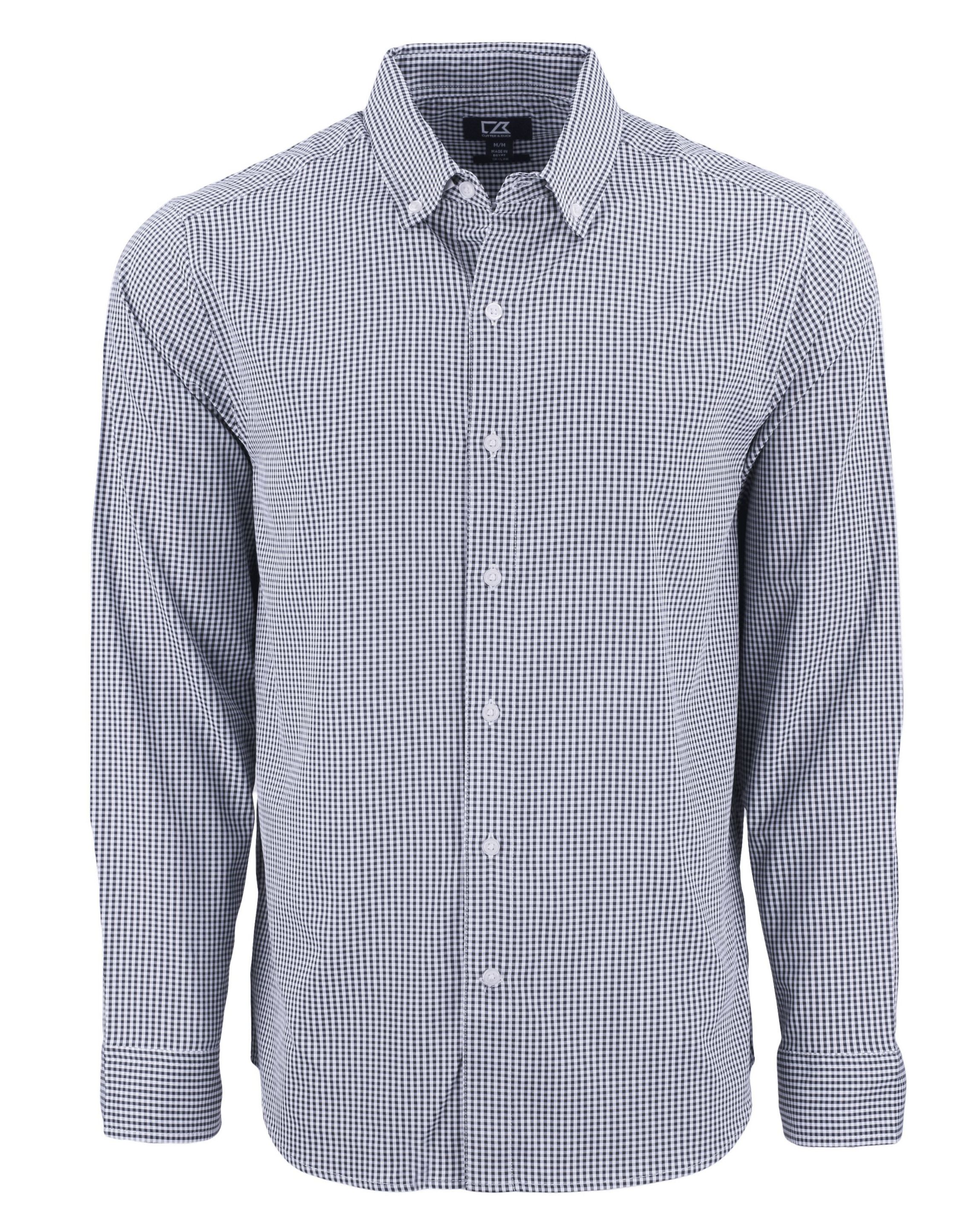 Cutter & Buck Skyline Epic Confidence Recycled Gingham Mens Long Sleeve Dress Shirt