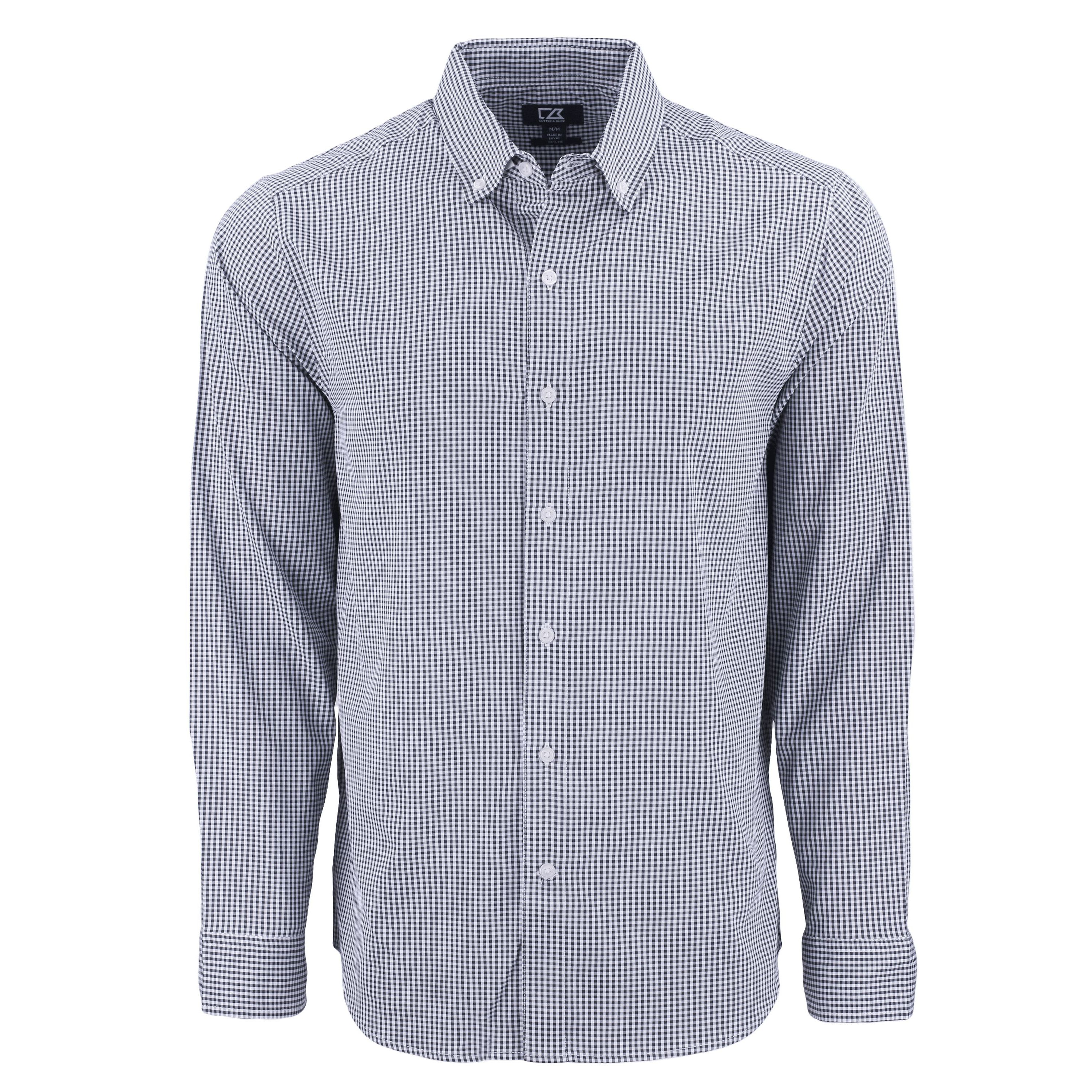 Cutter & Buck Skyline Epic Confidence Recycled Gingham Mens Long Sleeve Dress Shirt
