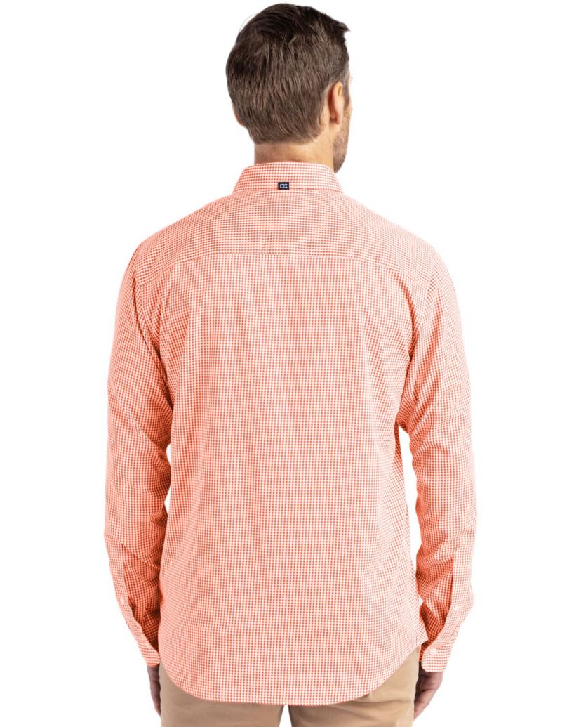 Cutter & Buck Skyline Epic Confidence Recycled Gingham Mens Long Sleeve Dress Shirt