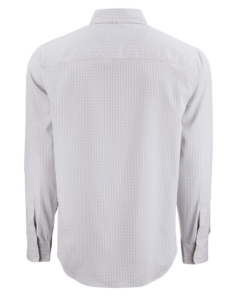 Cutter & Buck Skyline Epic Confidence Recycled Gingham Mens Long Sleeve Dress Shirt