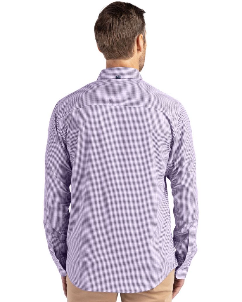 Cutter & Buck Skyline Epic Confidence Recycled Gingham Mens Long Sleeve Dress Shirt