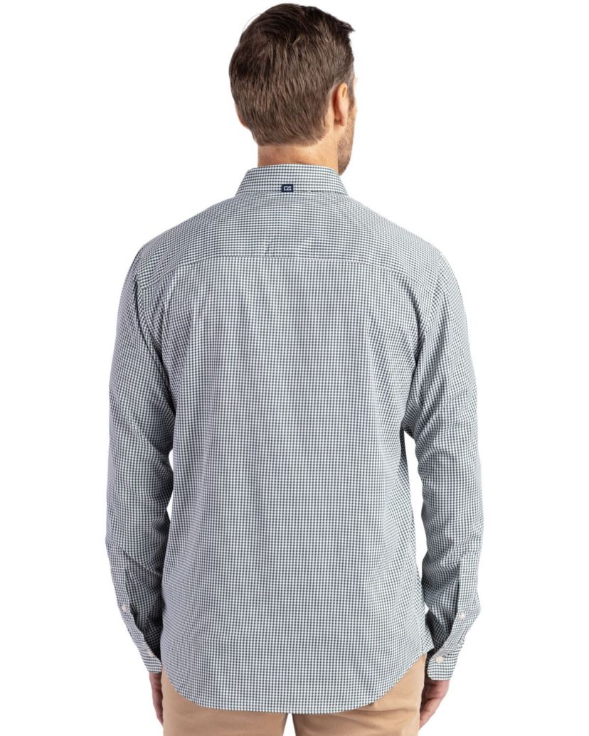 Cutter & Buck Skyline Epic Confidence Recycled Gingham Mens Long Sleeve Dress Shirt
