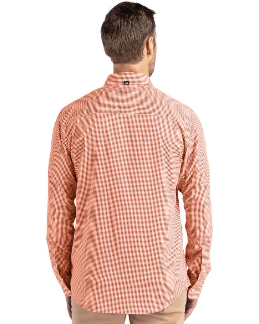 Cutter & Buck Skyline Epic Confidence Recycled Gingham Mens Long Sleeve Dress Shirt