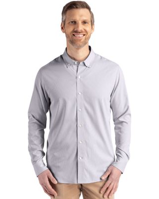 Cutter & Buck Skyline Epic Confidence Recycled Pinstripe Mens Long Sleeve Dress Shirt, X-Large