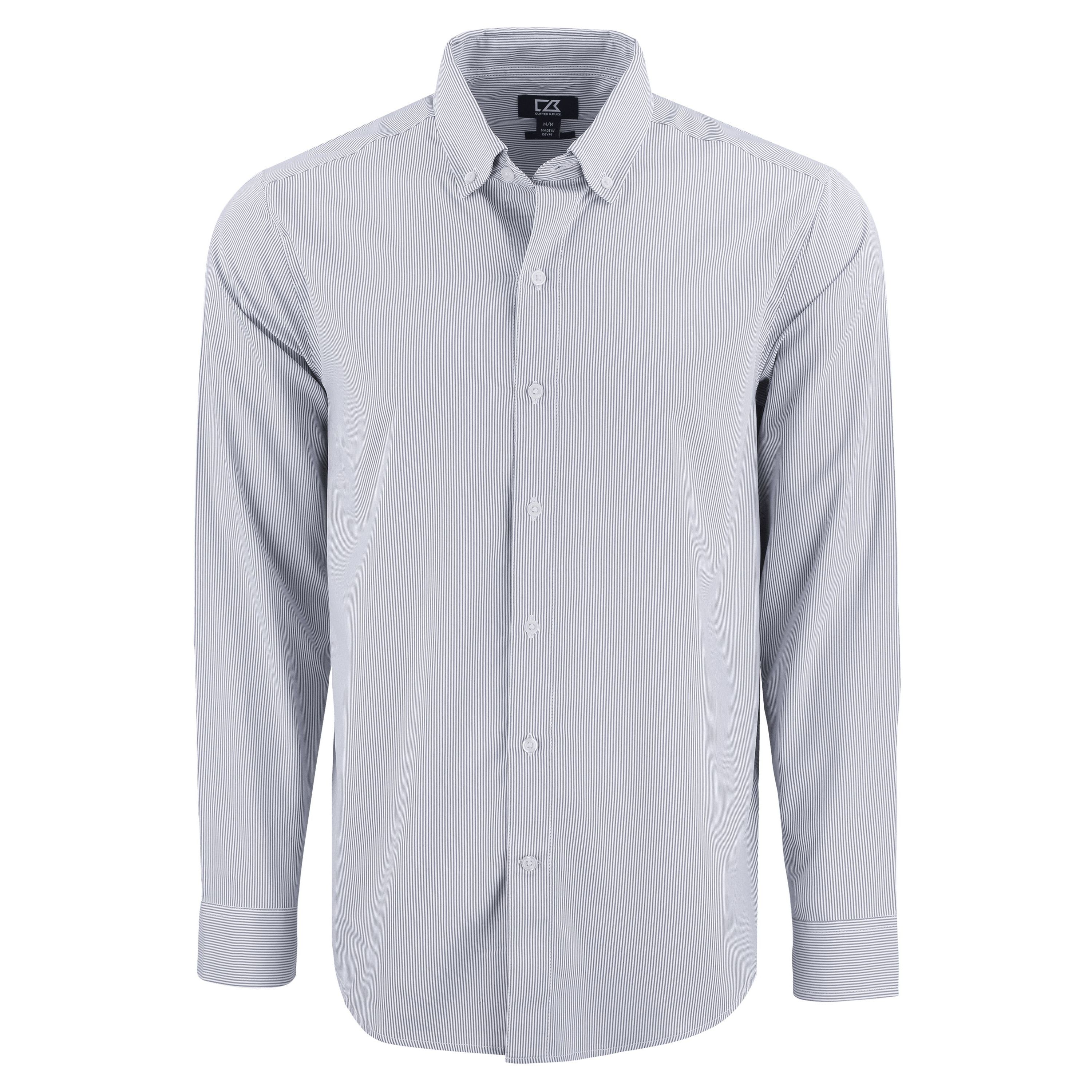 Cutter & Buck Skyline Epic Confidence Recycled Pinstripe Mens Long Sleeve Dress Shirt