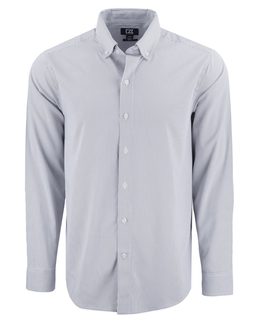 Cutter & Buck Skyline Epic Confidence Recycled Pinstripe Mens Long Sleeve Dress Shirt