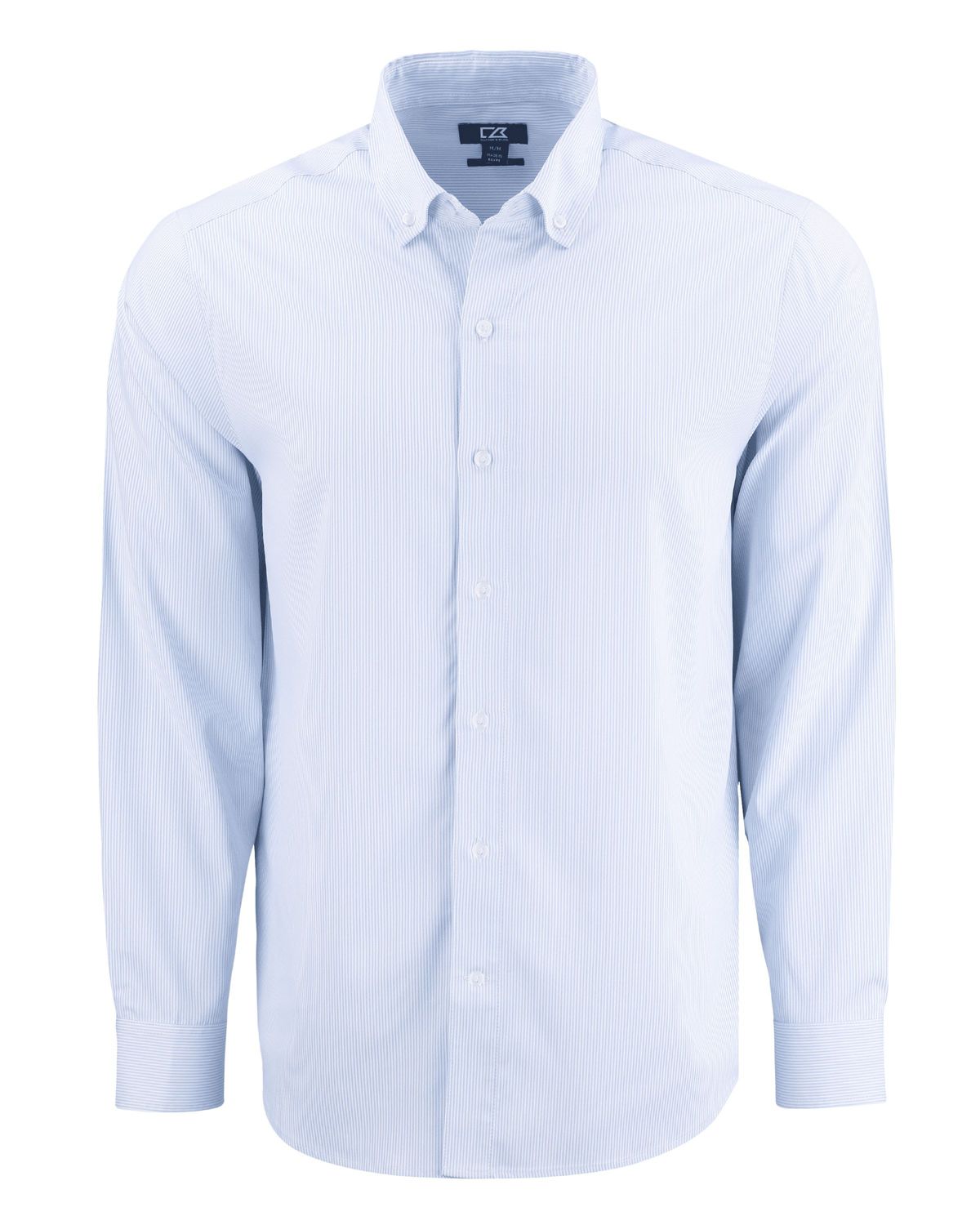 Cutter & Buck Skyline Epic Confidence Recycled Pinstripe Mens Long Sleeve Dress Shirt