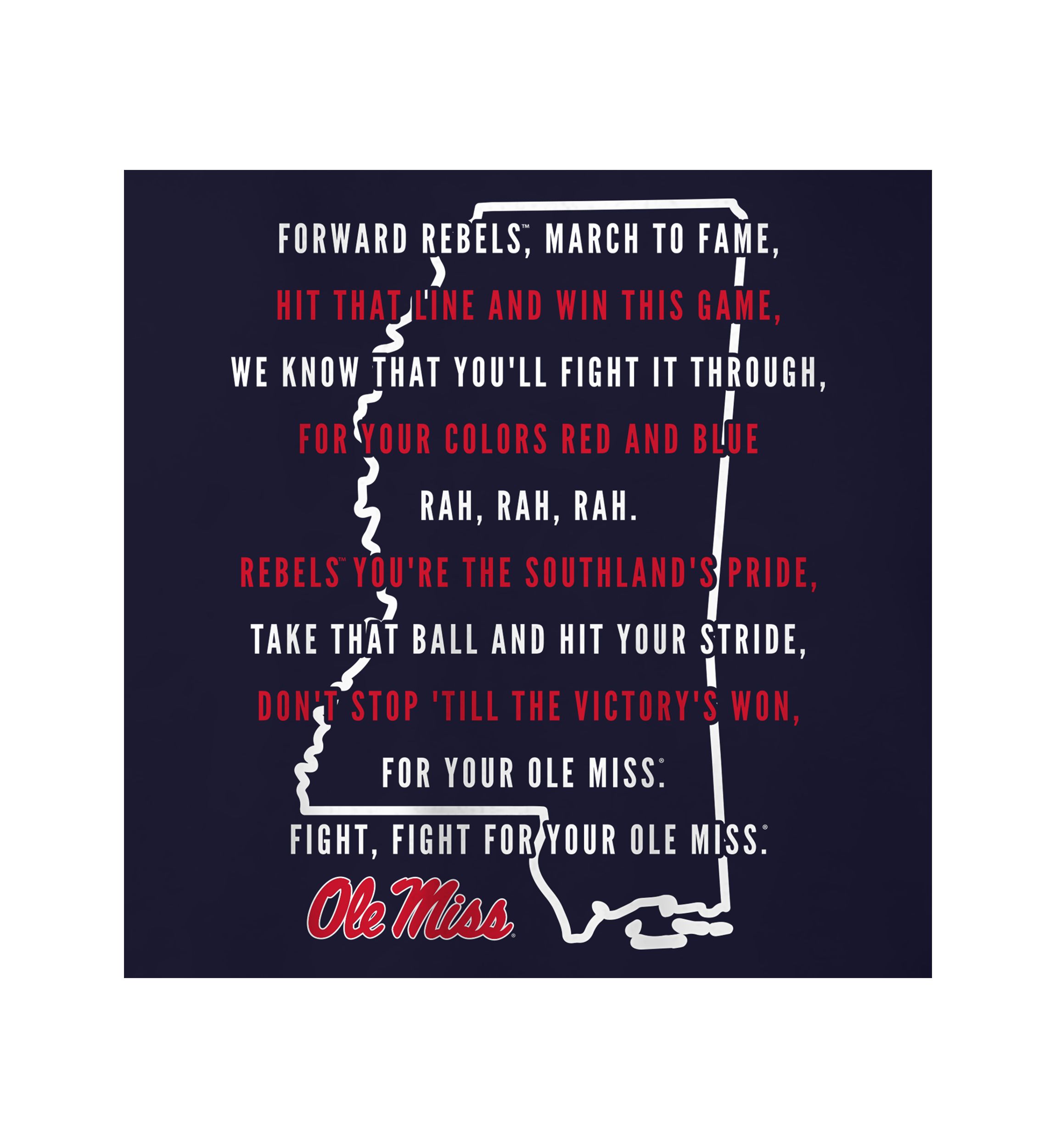 	  NCAA Ole Miss Rebels Fight Song Graphic T-Shirt 