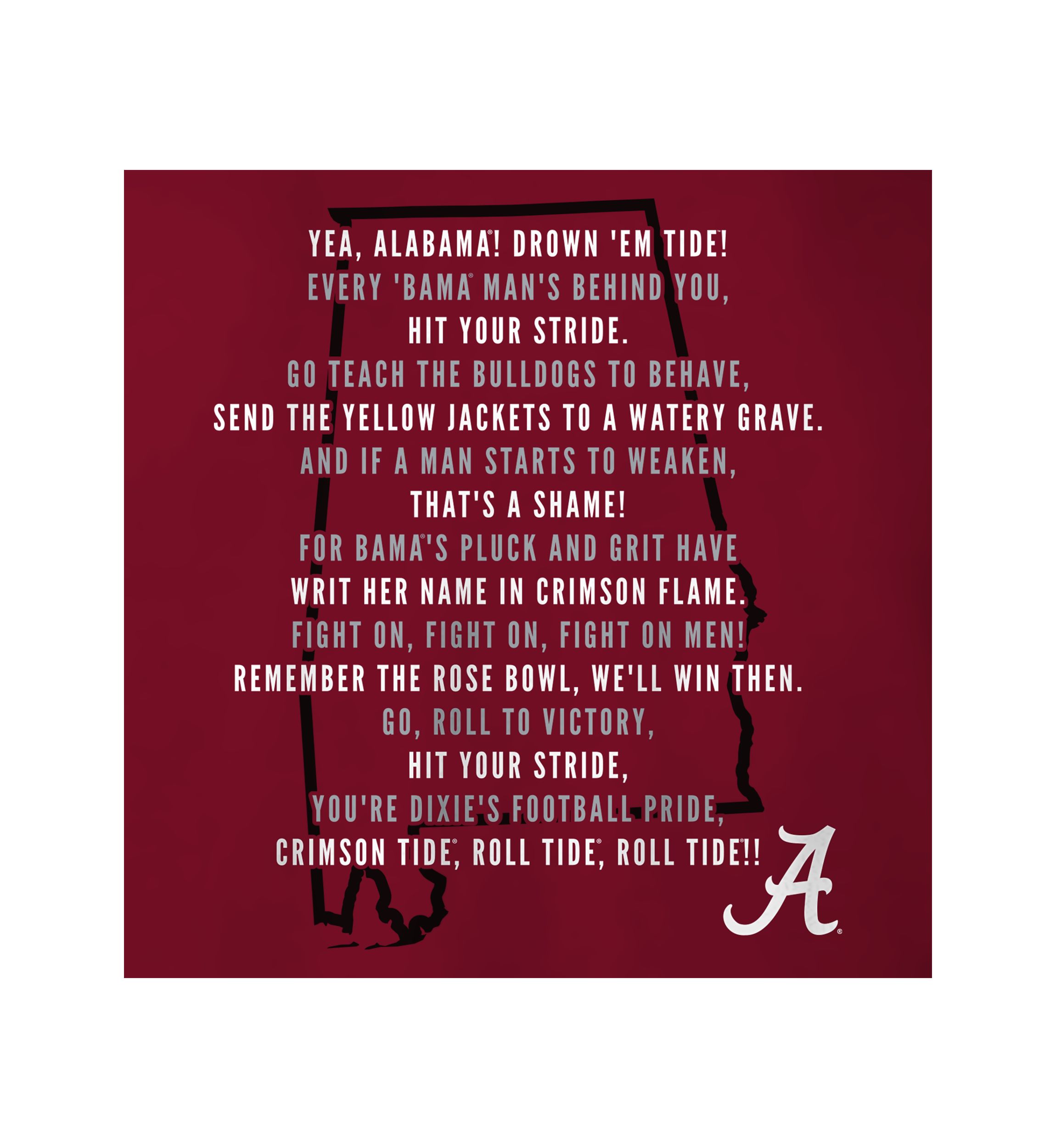 NCAA Alabama Crimson Tide Fight Song T-Shirt