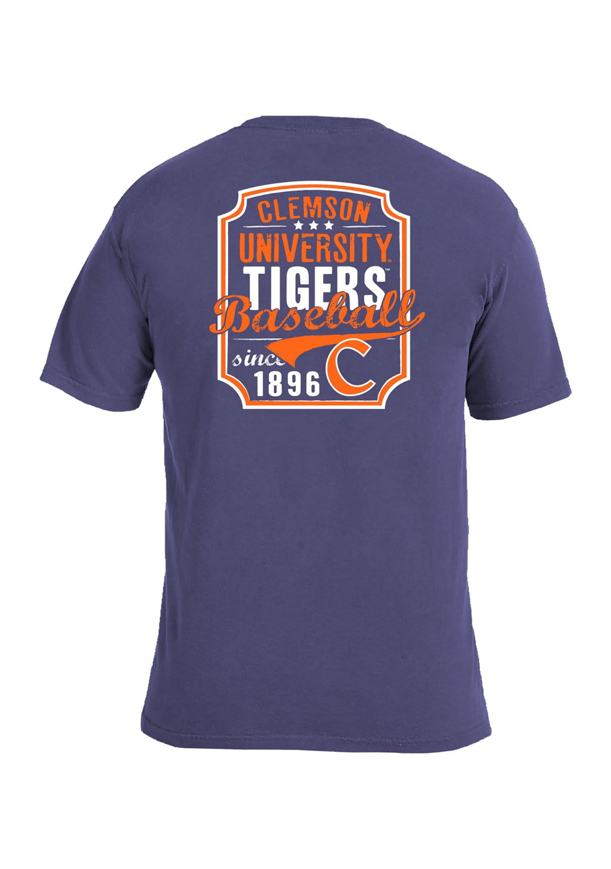 NCAA Clemson Tigers Comfort Color Pocket T-Shirt - Baseball Frame
