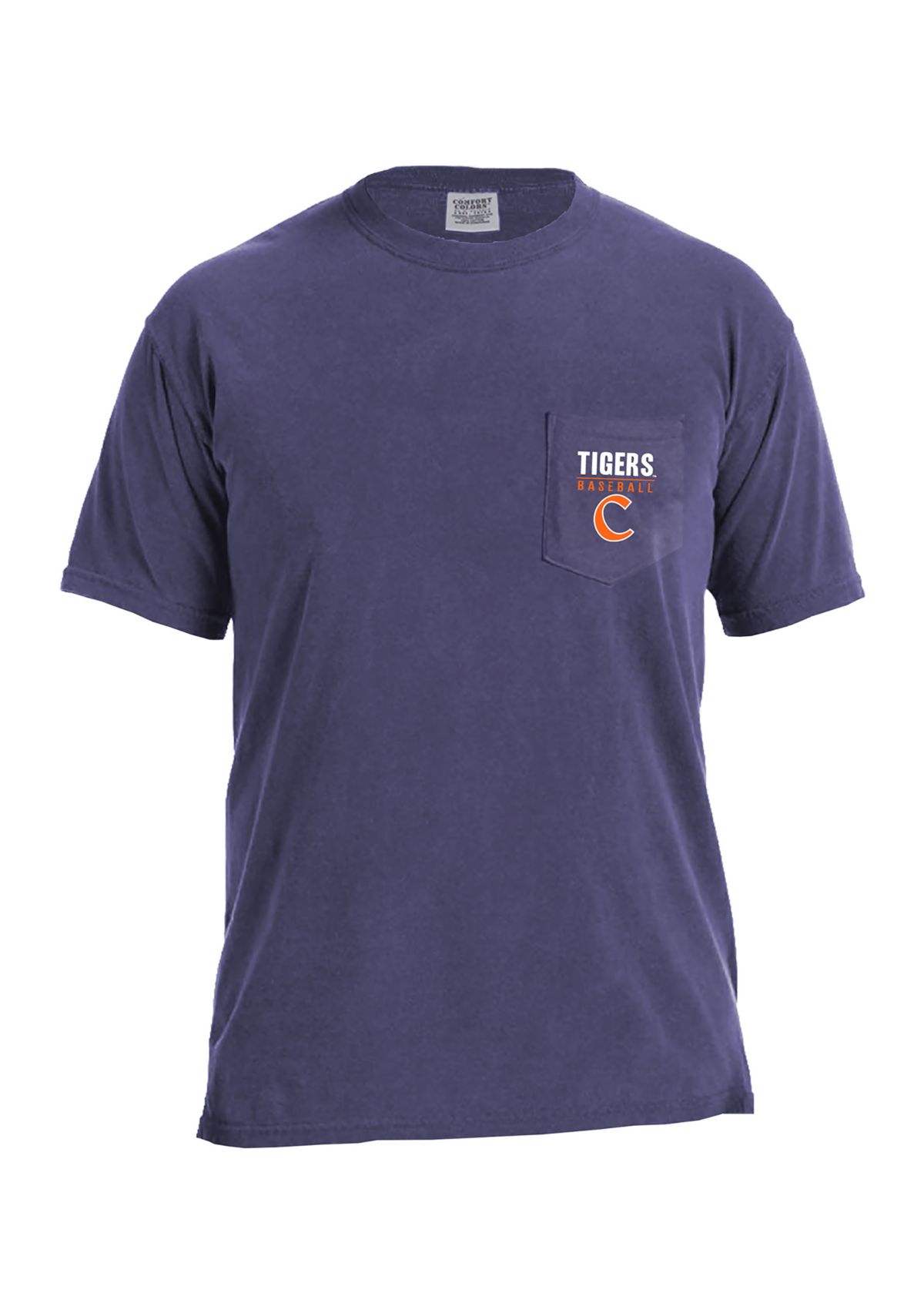 NCAA Clemson Tigers Comfort Color Pocket T-Shirt - Baseball Frame