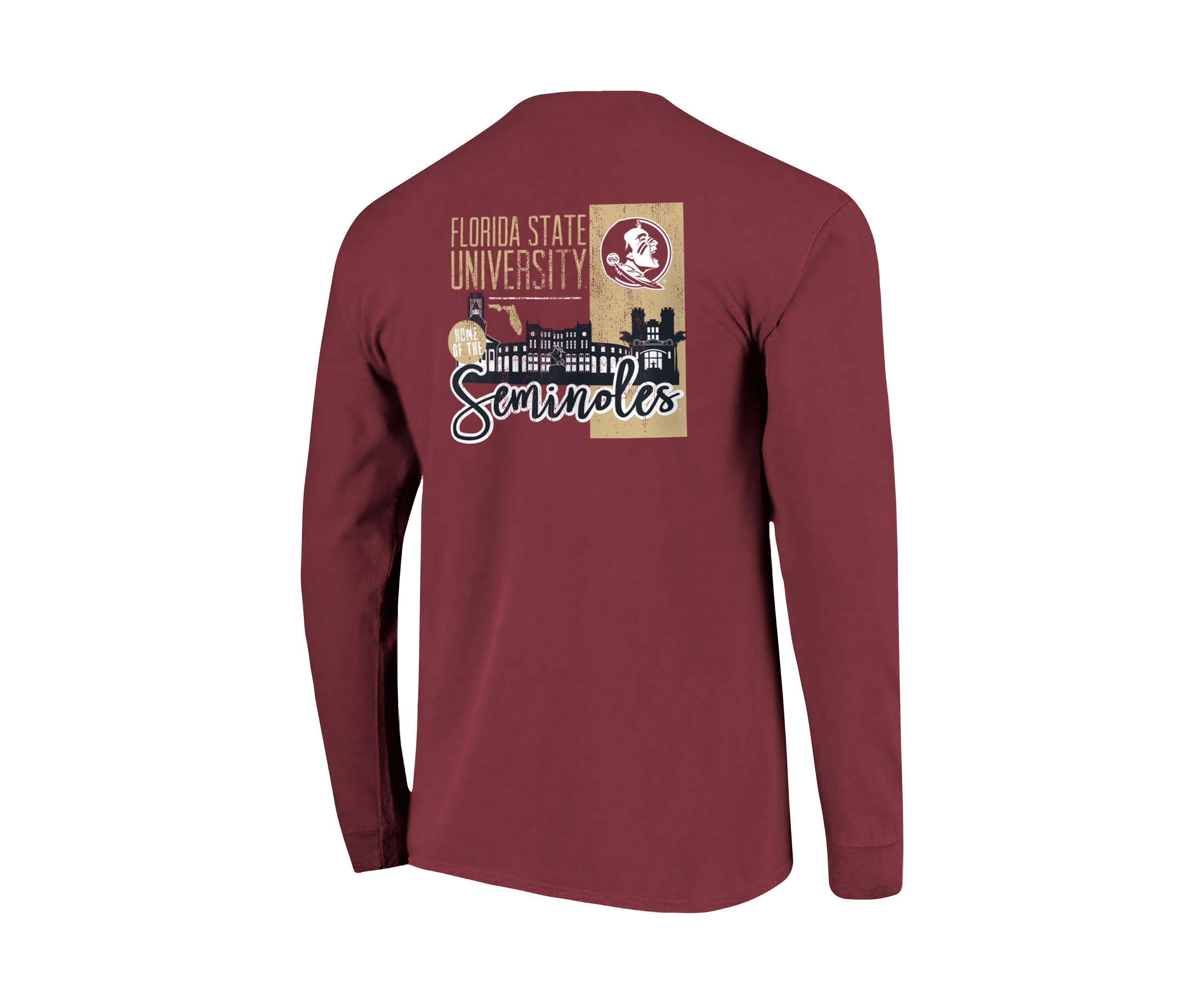 NCAA Florida State Seminoles Building Stripe Long Sleeve T-Shirt