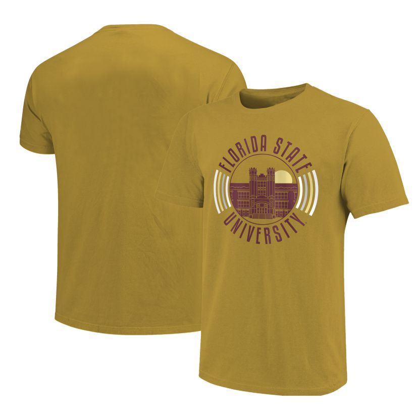 Image One Florida State Seminoles Color Circles Building Short Sleeve T-Shirt