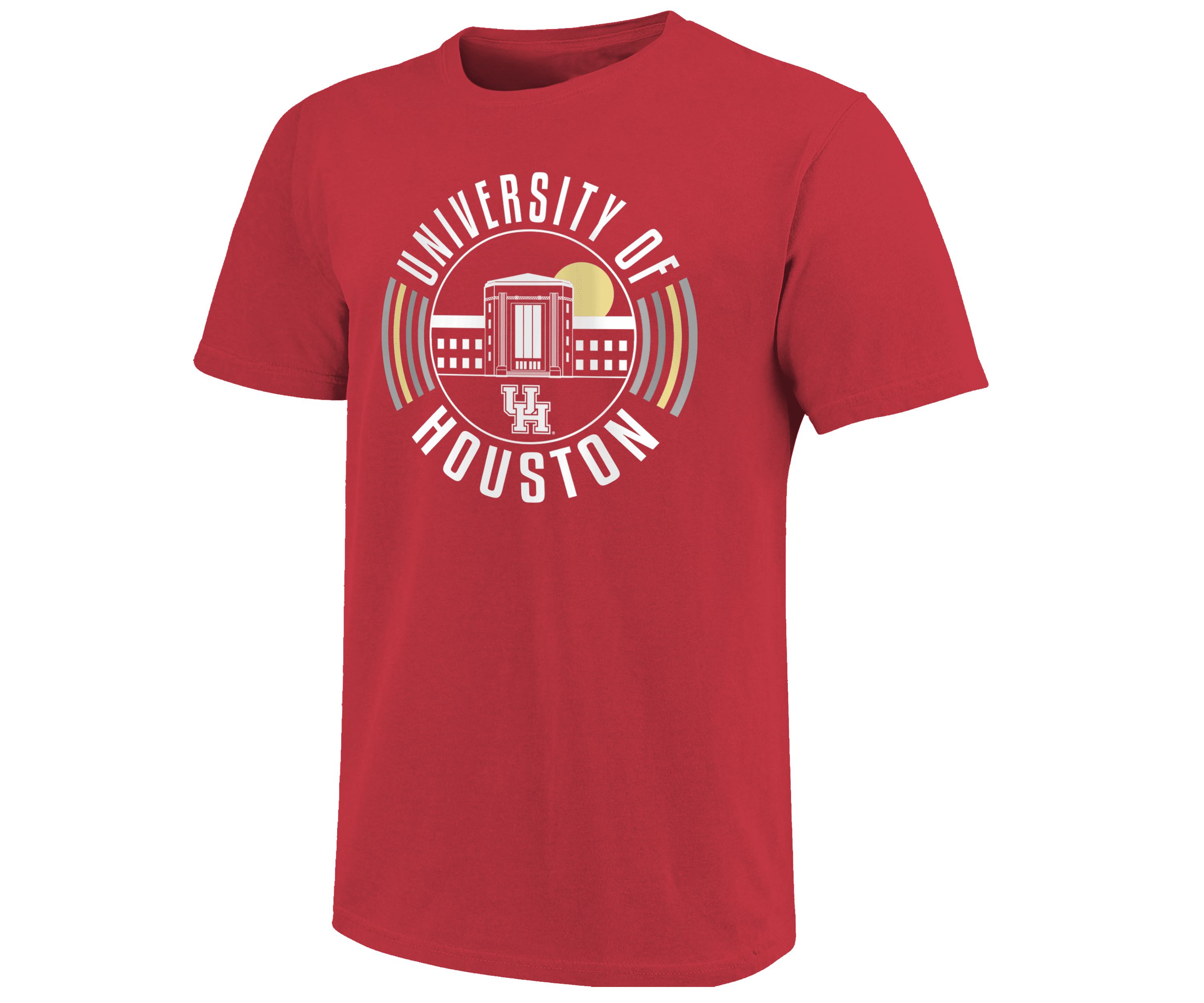 Image One Houston Cougars Color Circles Building Short Sleeve T-Shirt