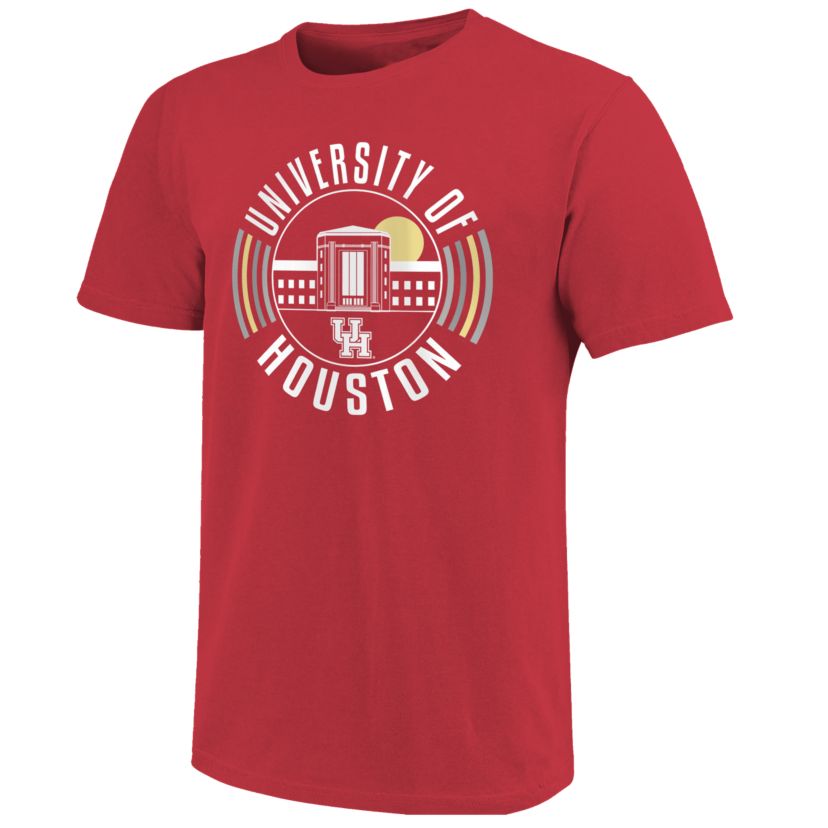 Image One Houston Cougars Color Circles Building Short Sleeve T-Shirt