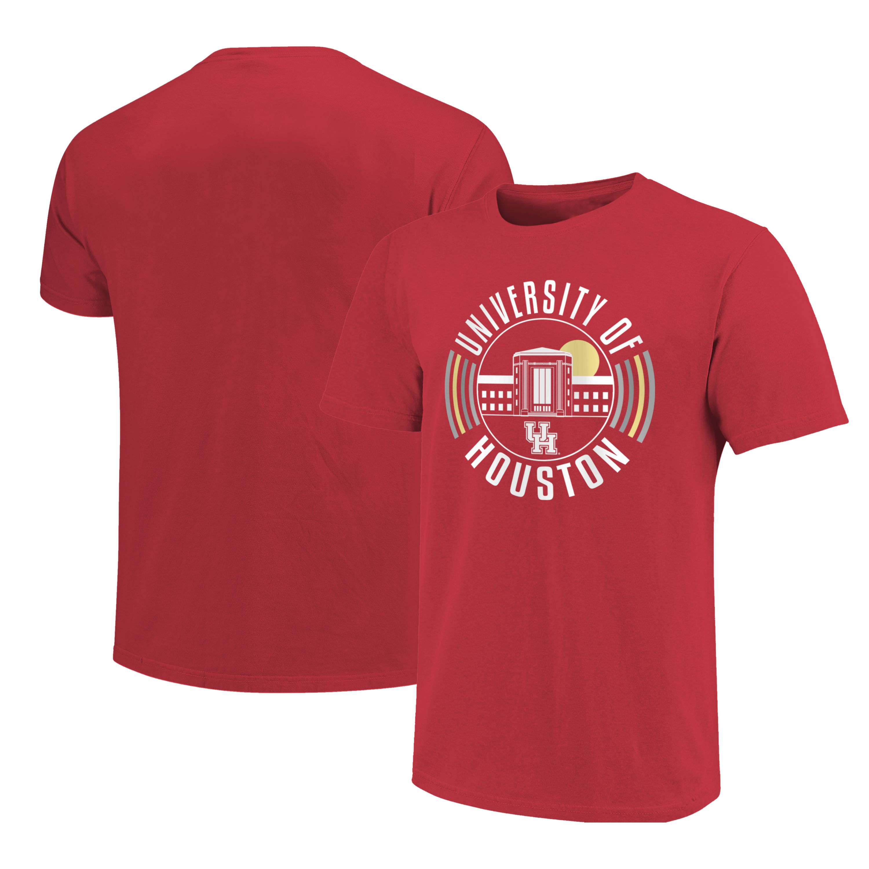Image One Houston Cougars Color Circles Building Short Sleeve T-Shirt
