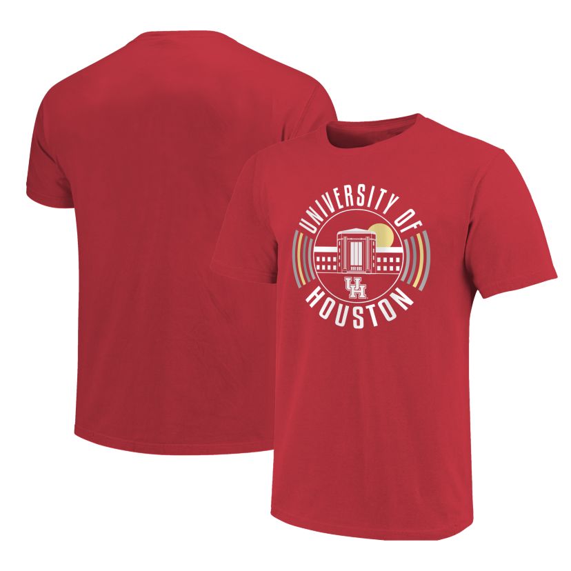 Image One Houston Cougars Color Circles Building Short Sleeve T-Shirt