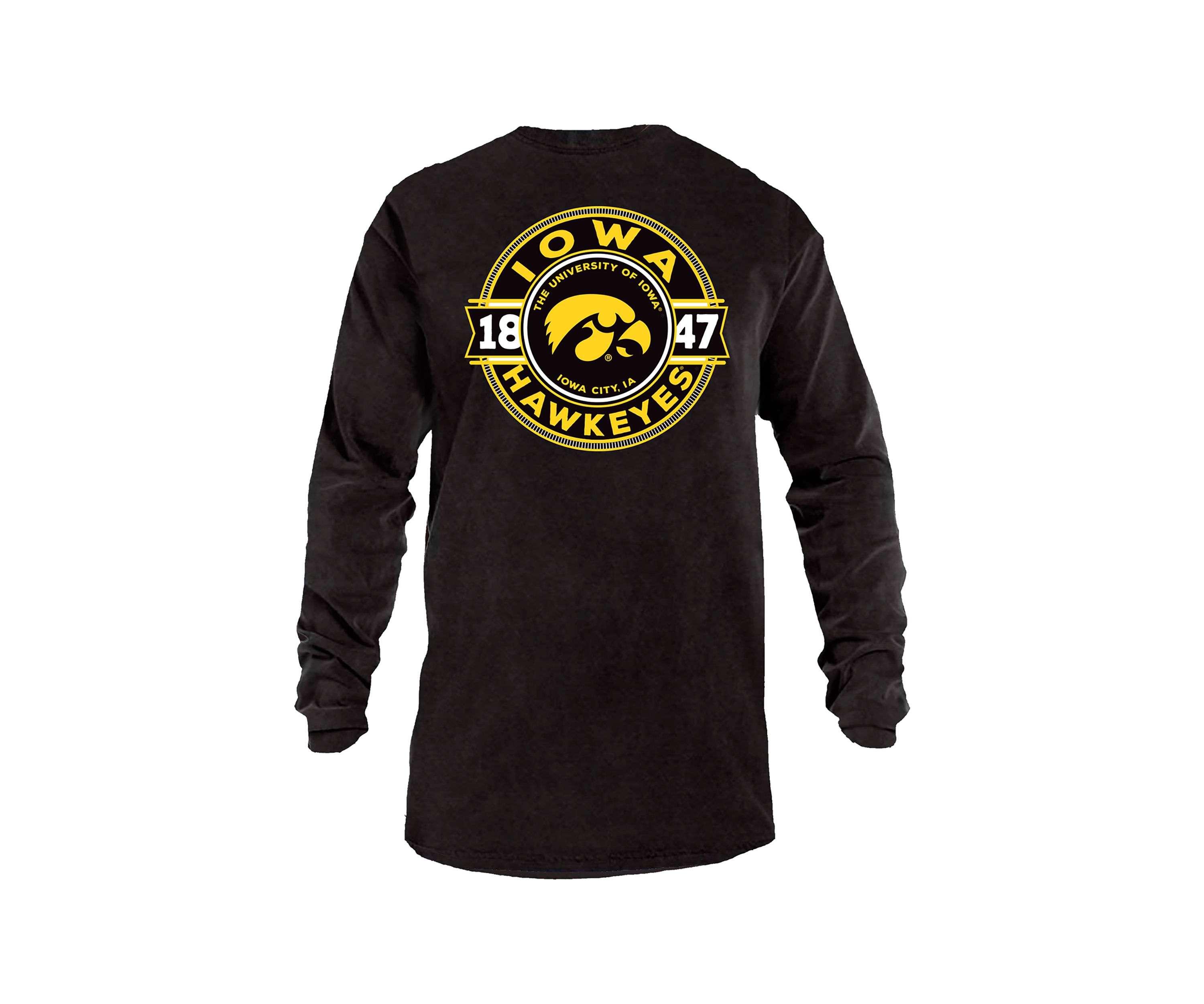NCAA Iowa Hawkeyes Comfort Color Long Sleeve T-Shirt - Rounds