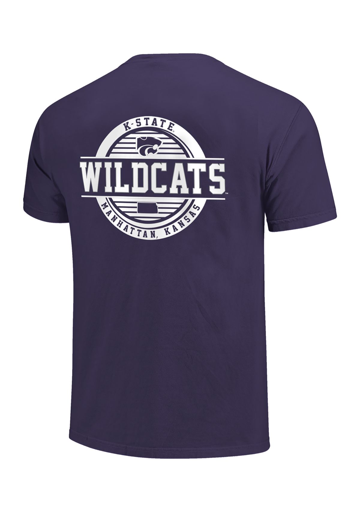 NCAA Kansas State Wildcats Striped Stamp Comfort Color T-Shirt 