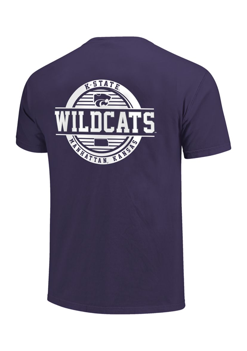 NCAA Kansas State Wildcats Striped Stamp Comfort Color T-Shirt 