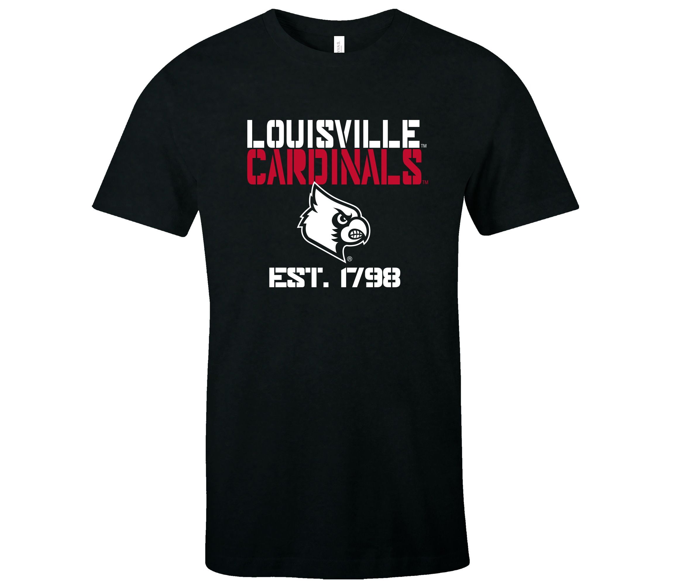 Image One Louisville Cardinals Est Stack Short Sleeve T-Shirt