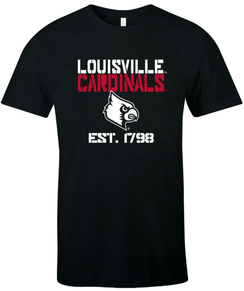 Image One Louisville Cardinals Est Stack Short Sleeve T-Shirt