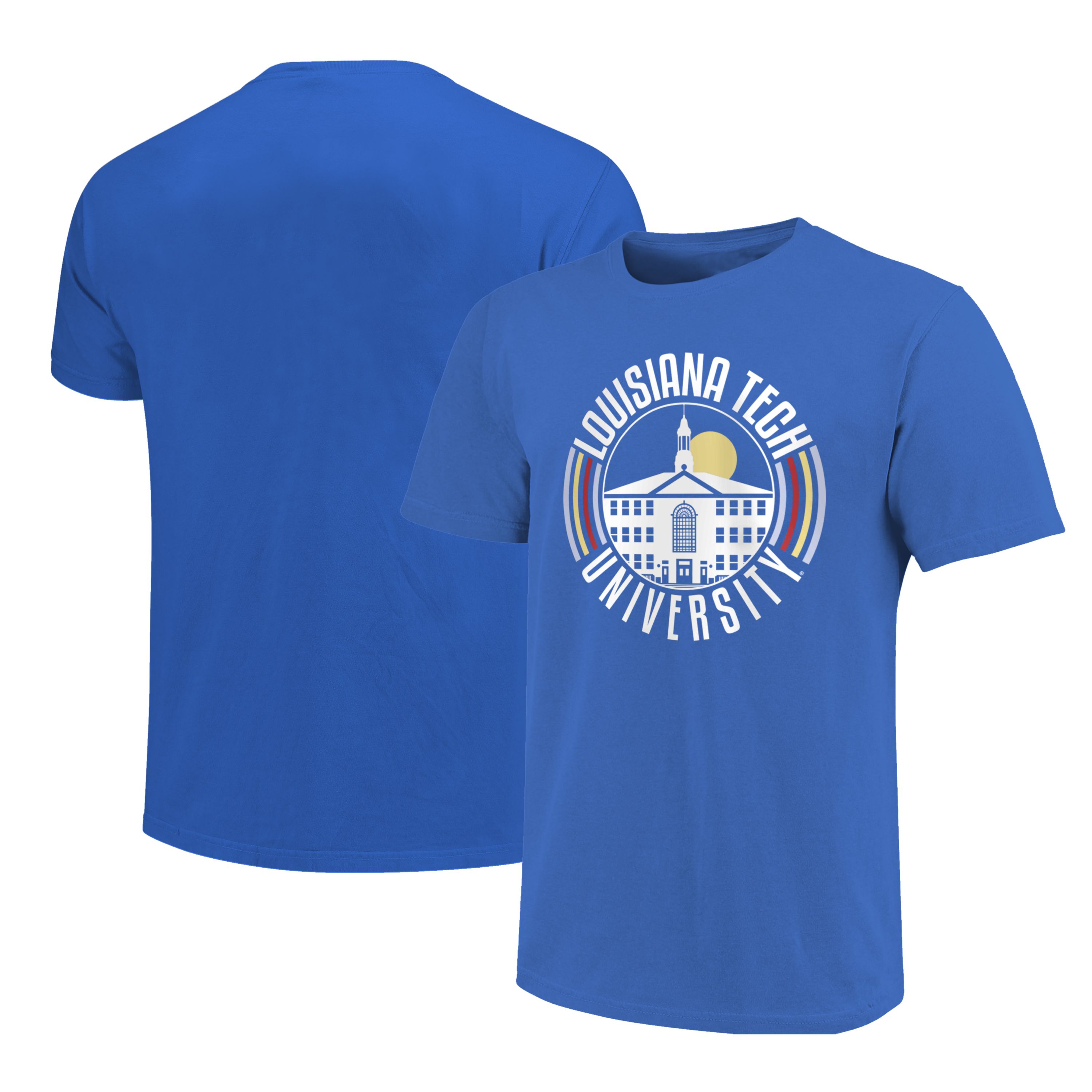 Image One Louisiana Tech Color Circles Building Short Sleeve T-Shirt